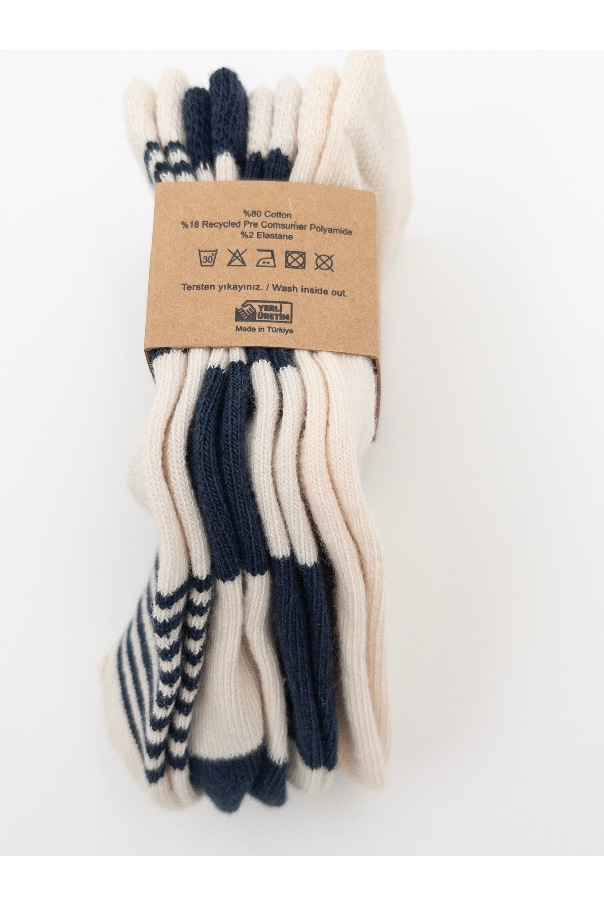 KARAMİLA 4'lü Organik Bebek Çorap Dikişsiz Lacivert (12-24 SİLİKON TABANLIDIR)/ Yenidoğan Organik Çorap fotoğrafı 4 (önizleme)