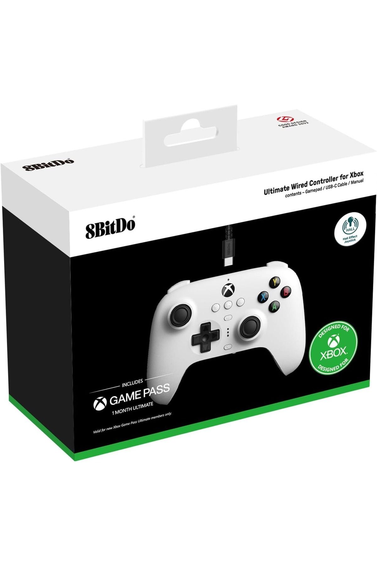 8Bitdo Ultimate Kablolu Hall Effect Controller Xbox Series X Series S - 0ne & Windows PC Beyaz