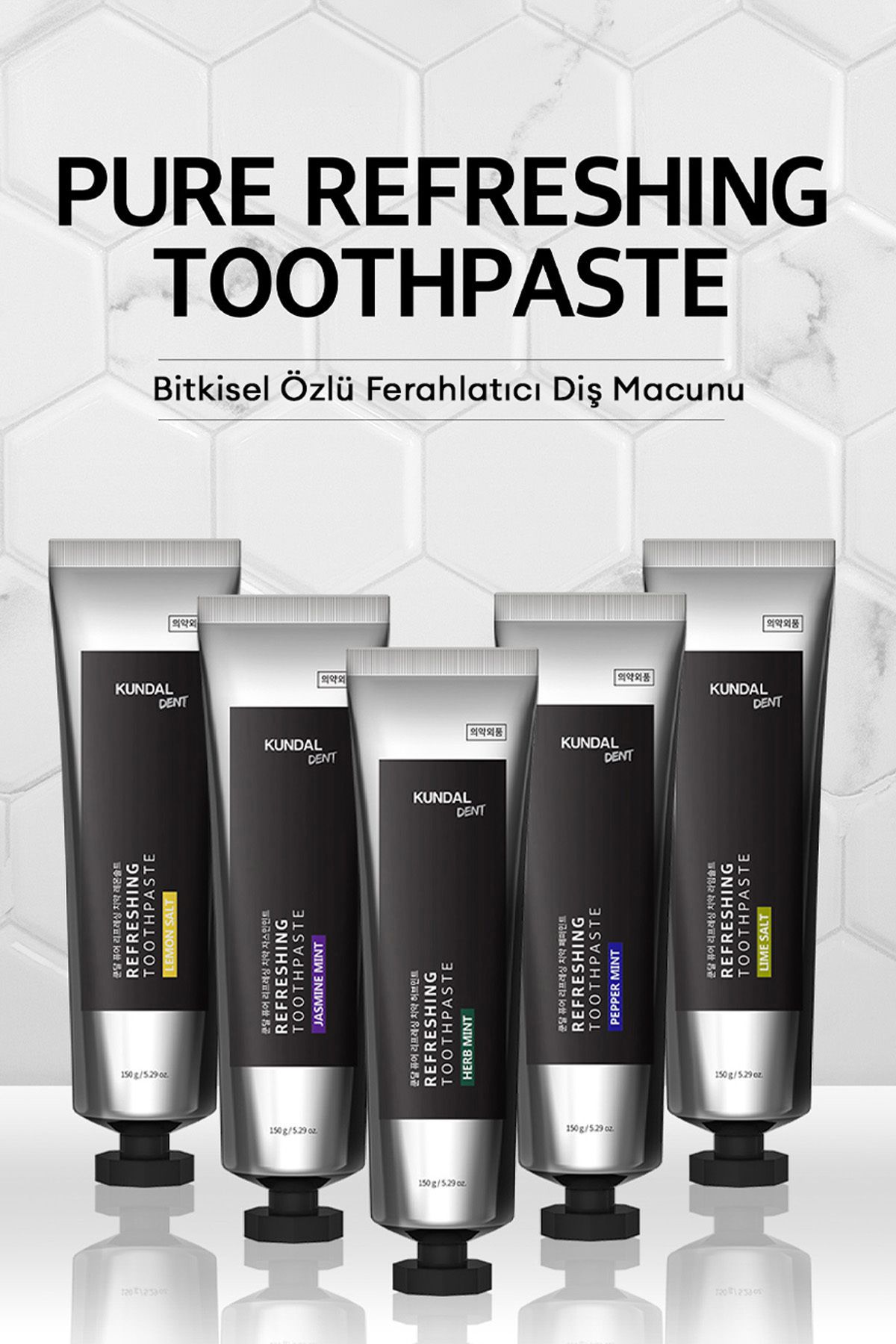 Kundal-Kundal Refreshing Toothpaste Set - Herbal Extract, Refreshing Toothpaste (Pepper Mint), 3 Pieces 8