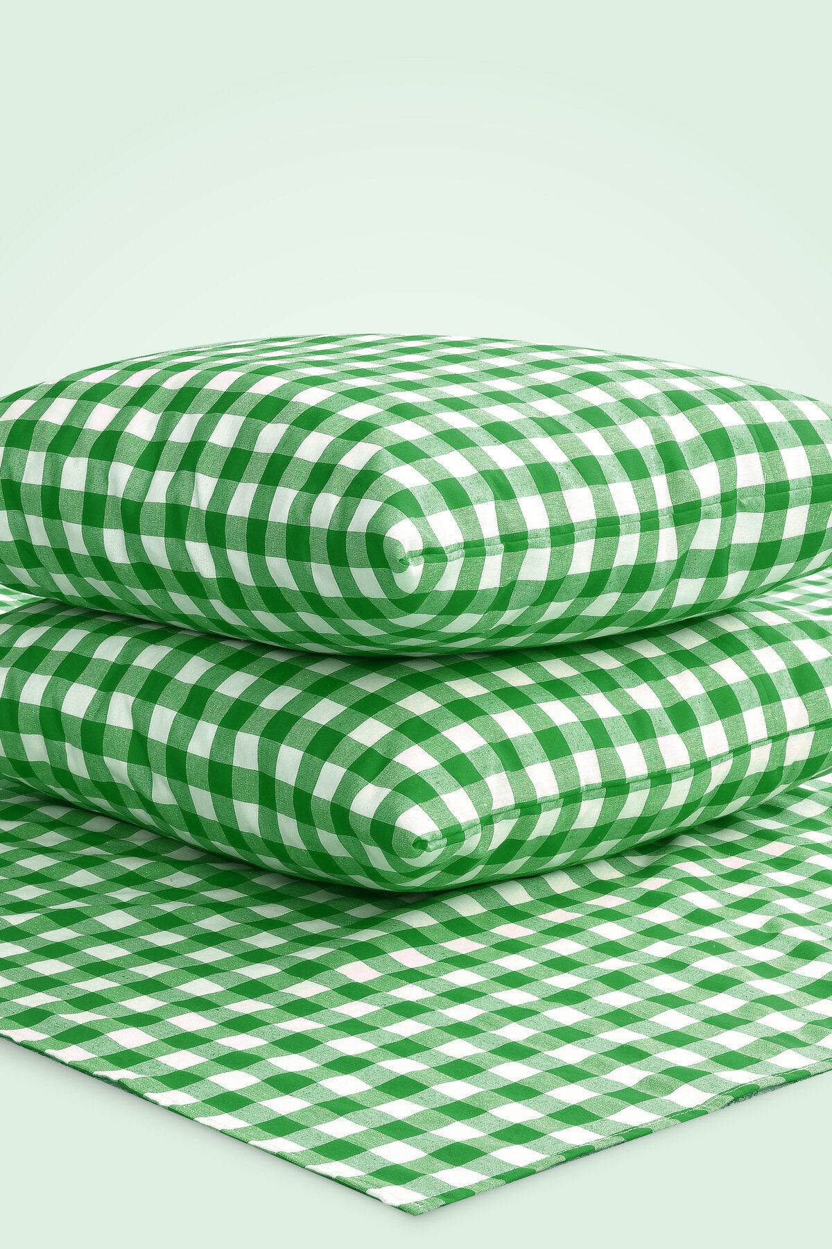 Soft Kare-Cluster of 2 45*45cm Cushions with Large Checkered Picnic Mat 3