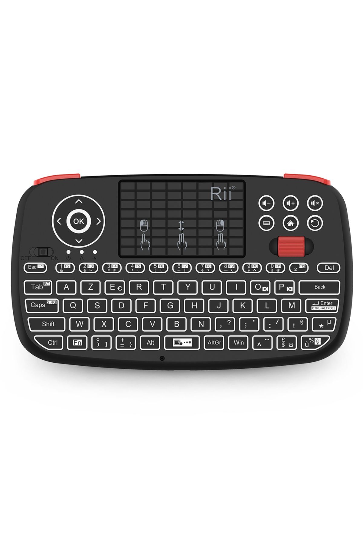 Choice-French Keyboard Rii I4 Mini Bt Wireless Keyboard With Touchpad 2.4ghz Backlit Mouse Remote Control F 1