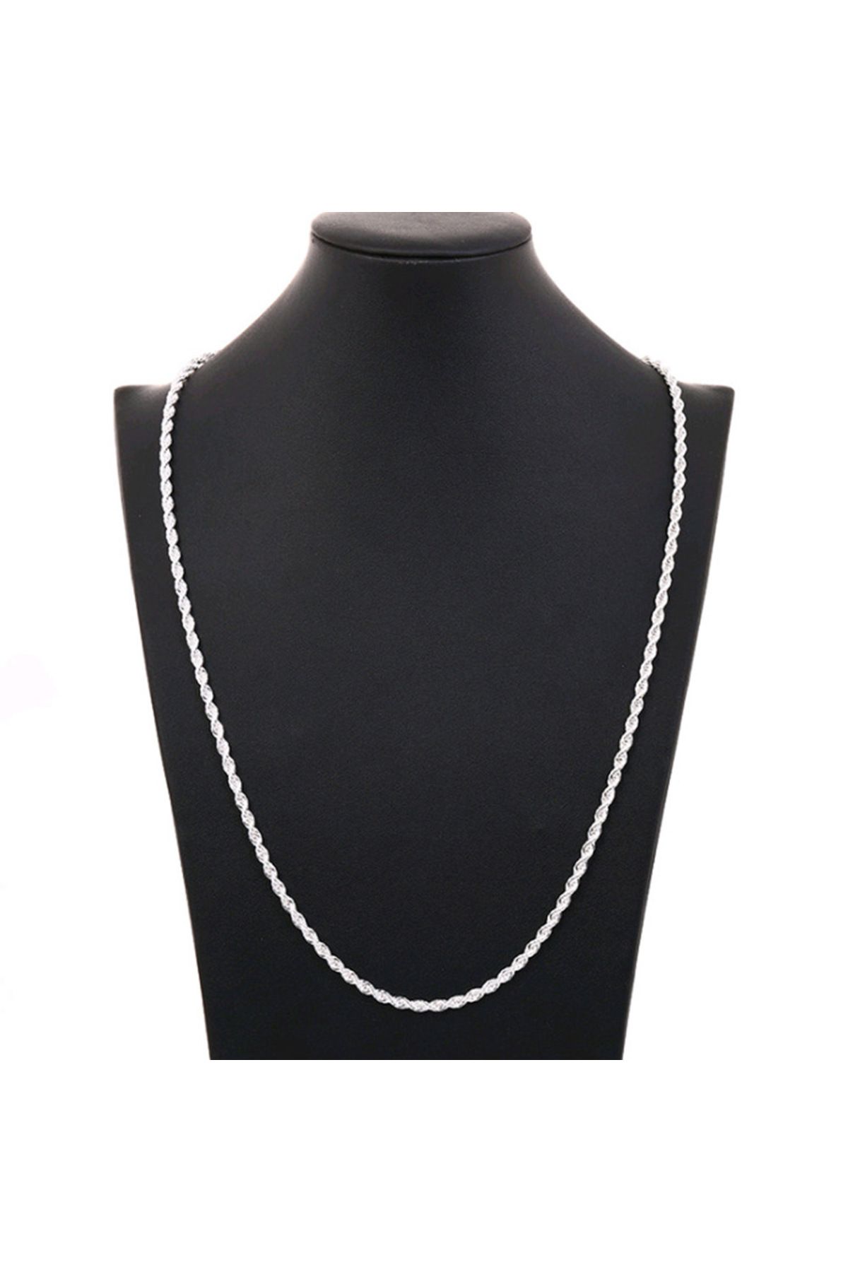 Choice-40cm and 20cm 4mm fashionable Fried Dough Twists necklace jewelry men's and women's necklace bracele 2