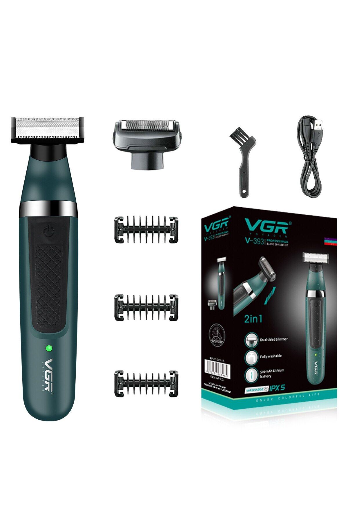 VGR-Standard VGR Electric Shaver Hair Trimmer Professional 2 in 1 Shaver Razor Waterproof Beard Trimmer 1