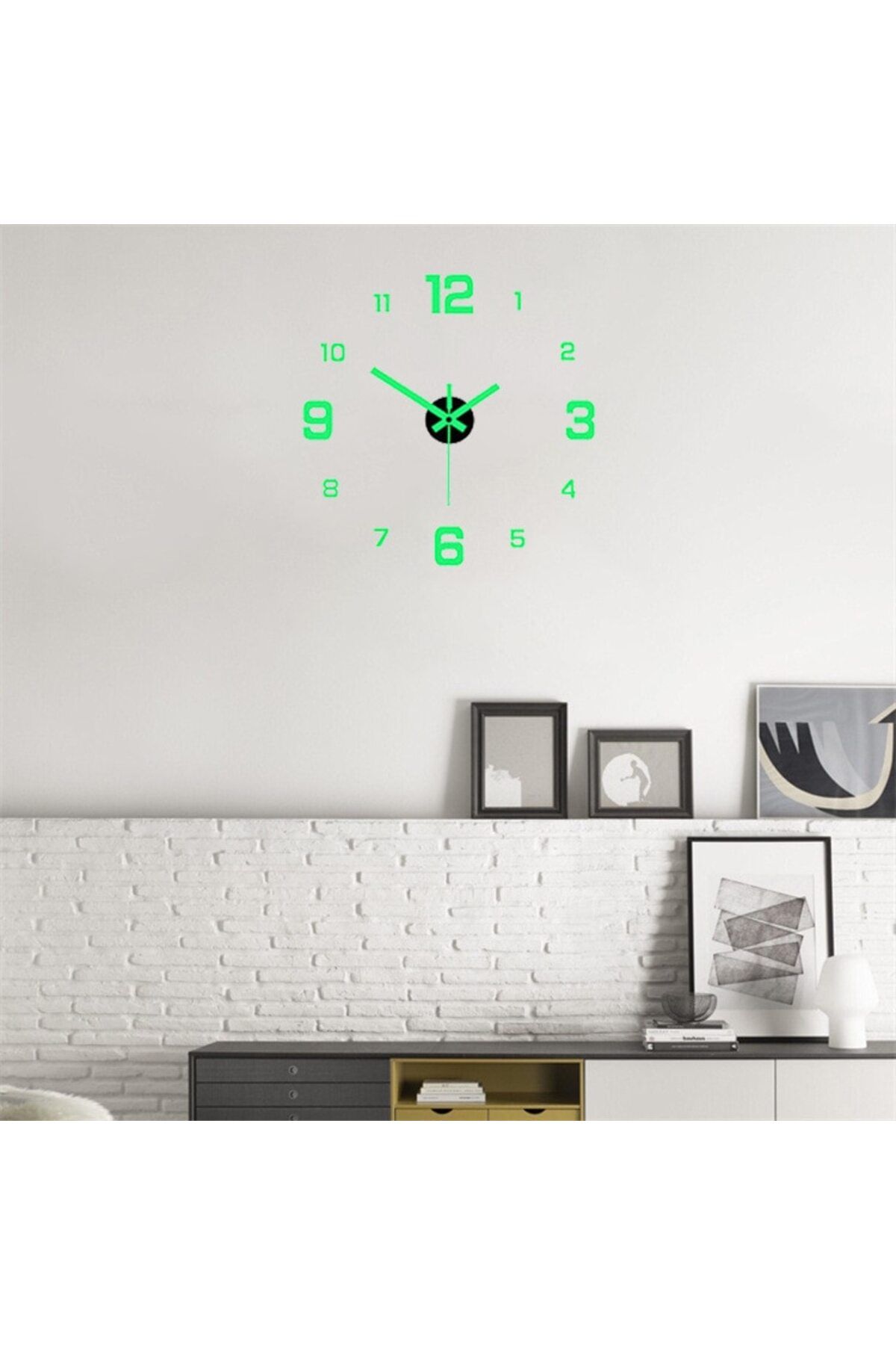 Choice-Glow in the dark 40cm EW Creative Simple Luminous Digital Clock European Style DIY Silent Wall Clock 2