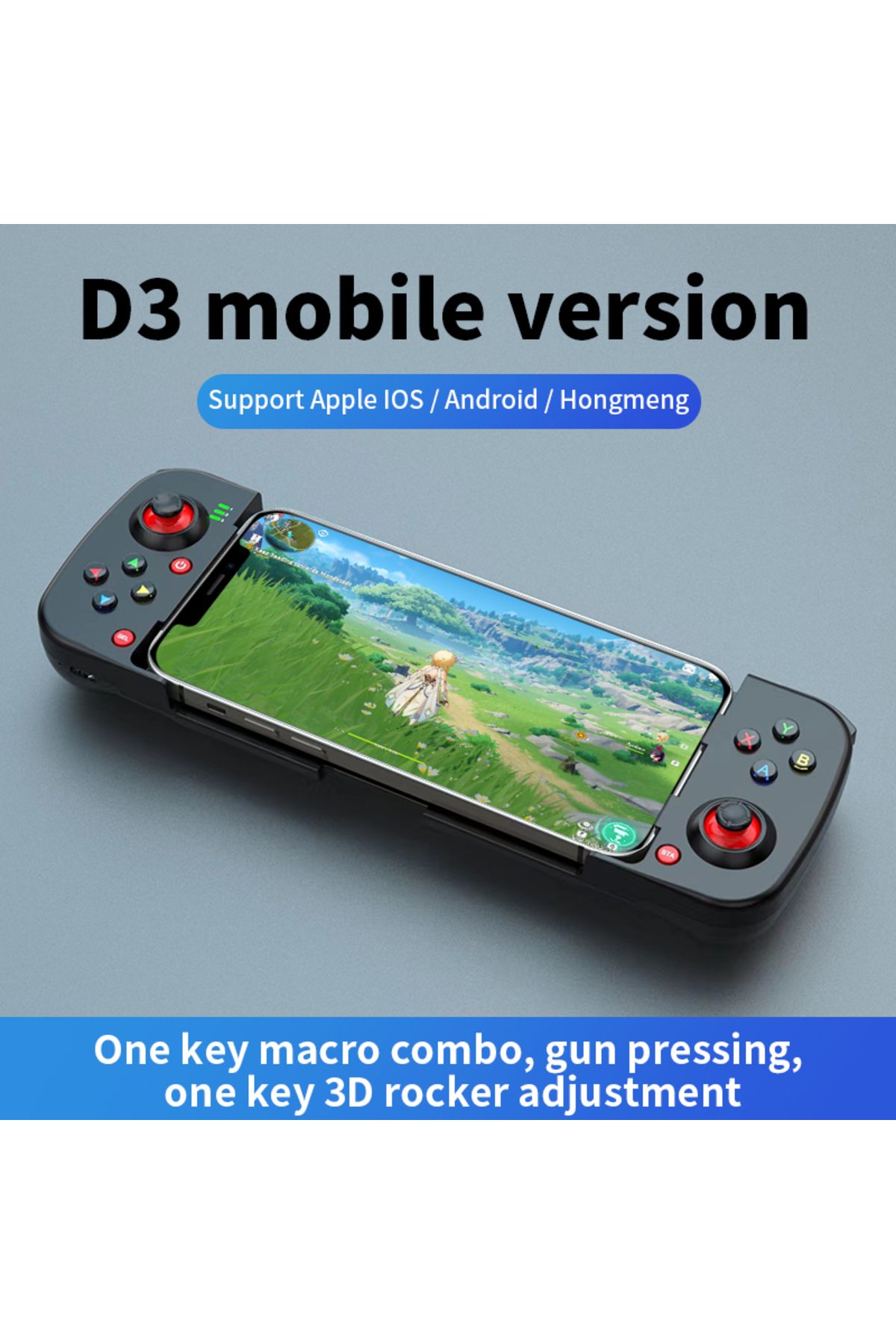 Choice-وحدة تحكم ألعاب D3 Gamepadd3 سوداء اللون للهواتف المحمولة مع دعم وحدة تحكم ألعاب قابلة للتوسيع لنظامي التشغيل Android/iOS/h 1
