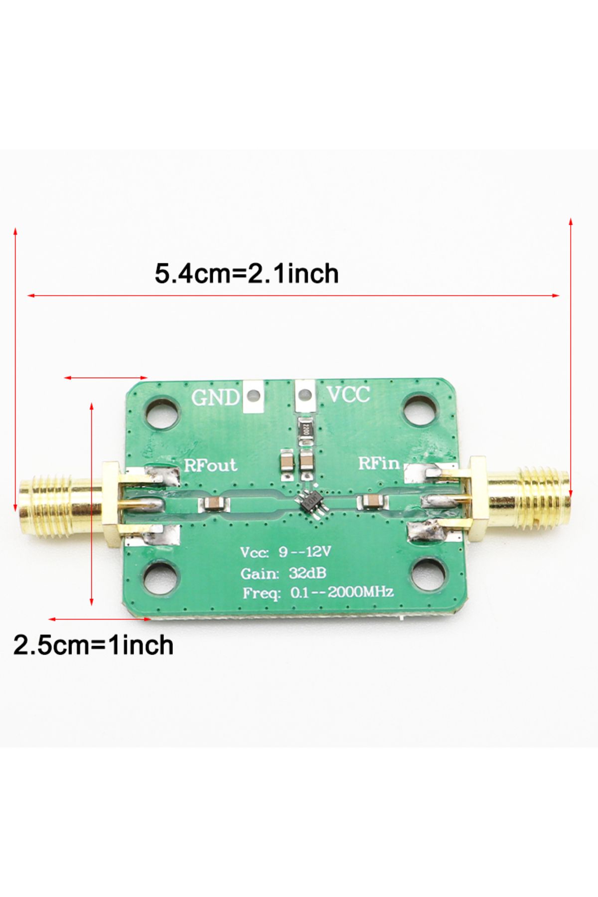 mythtiger-LNA 0.1-2000MHz 32dB RF Amplifier 9-12V 27mA Low noise used to amplify FM HF VHF UHF radio signals 6