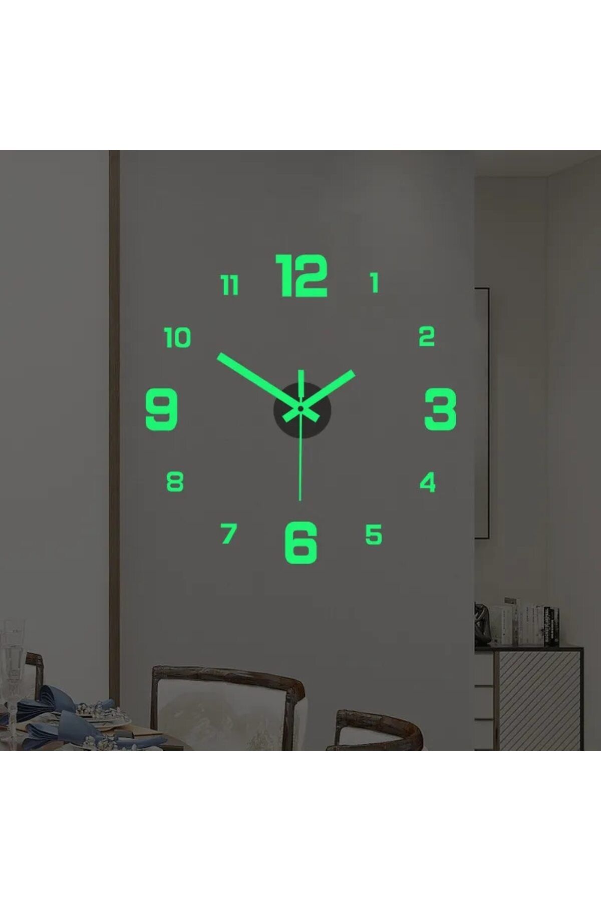 Choice-Glow in the dark 40cm EW Creative Simple Luminous Digital Clock European Style DIY Silent Wall Clock 1