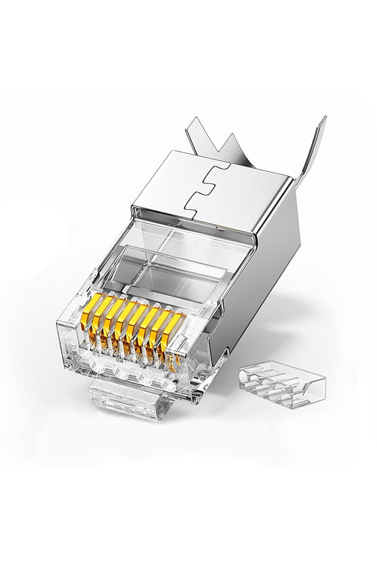 Ninth World-100 قطعة 10/50/100 قطعة موصل RJ45 Cat6a Cat7 موصل RJ45 محمي بموصلات شبكة FTP 8P8C 2
