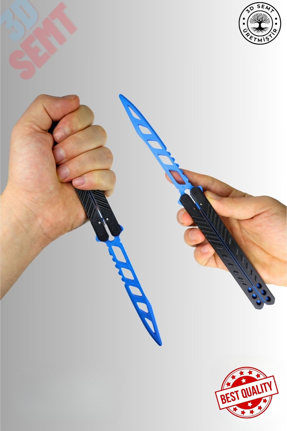 3DSEMT Plastik Antreman Kelebeği | Butterfly Knife | Dayanıklı Eğitim Aleti | Mavi Ve Kolay Kullanım