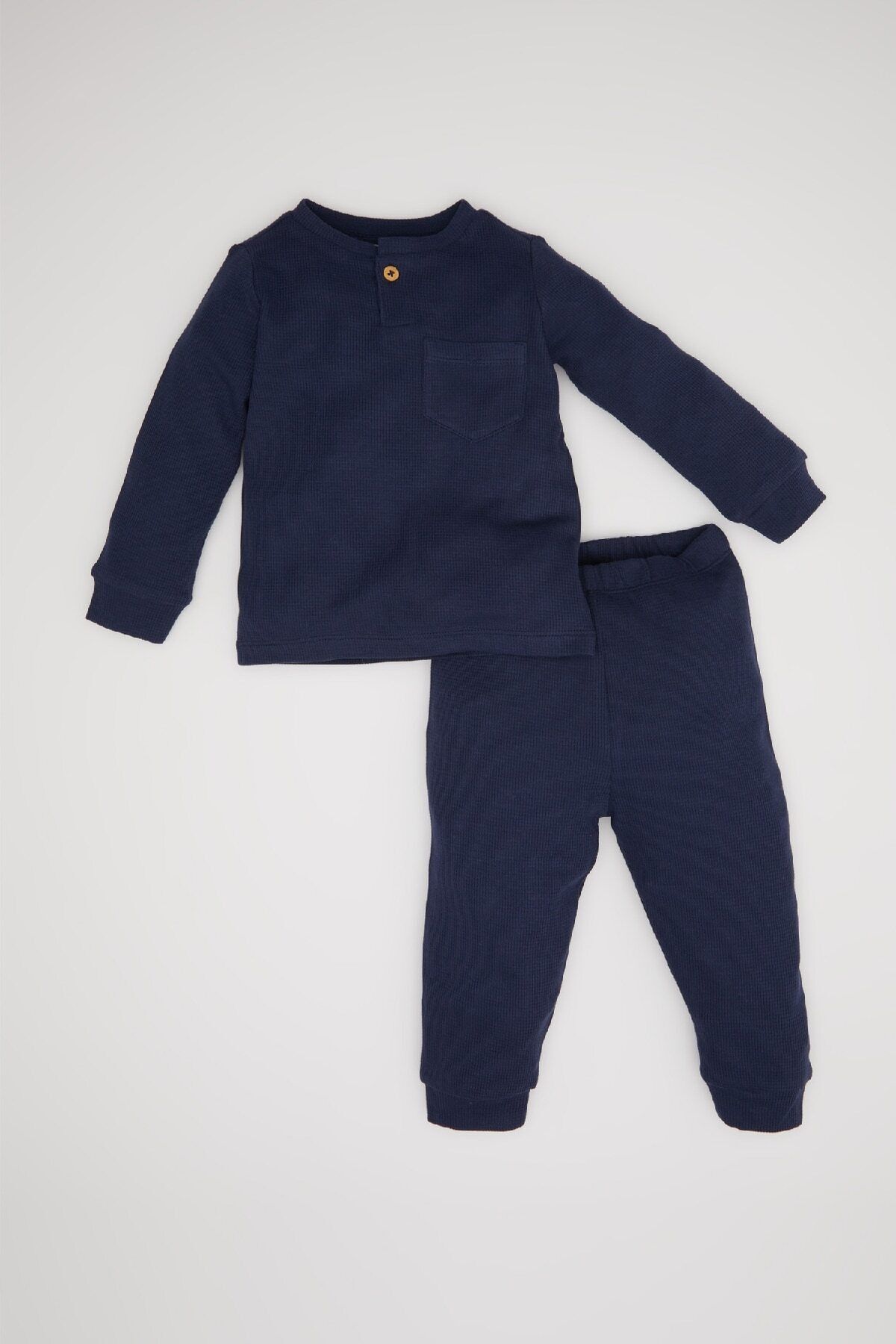 DeFacto-Children's Knitted Pajamas D6810A5 Navy 1