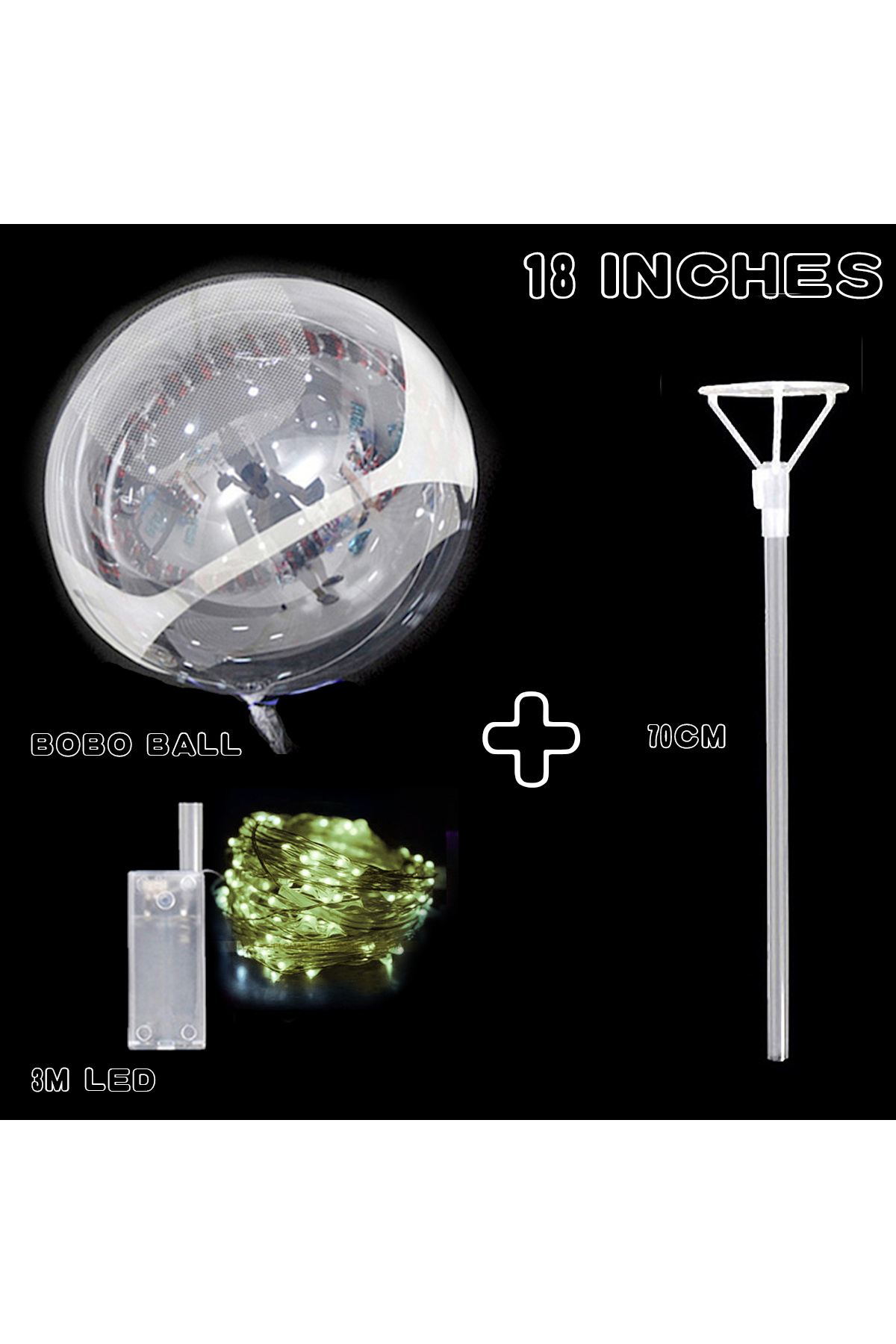 Choice-18in after inflation 10Pcs Warm 10Pcs New Year Clear LED light Up BoBo Balloons Luminous Bubble Ball 1