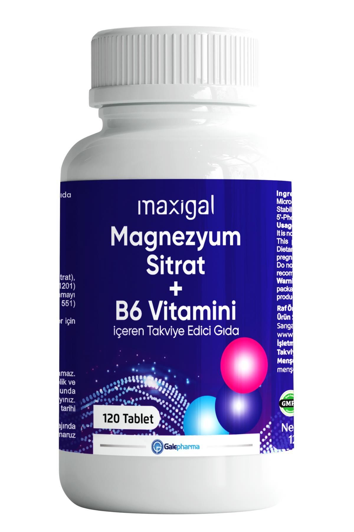 Maxigal Magnezyum Sitrat ve B6 Vitamini Takviye Edici Gıda