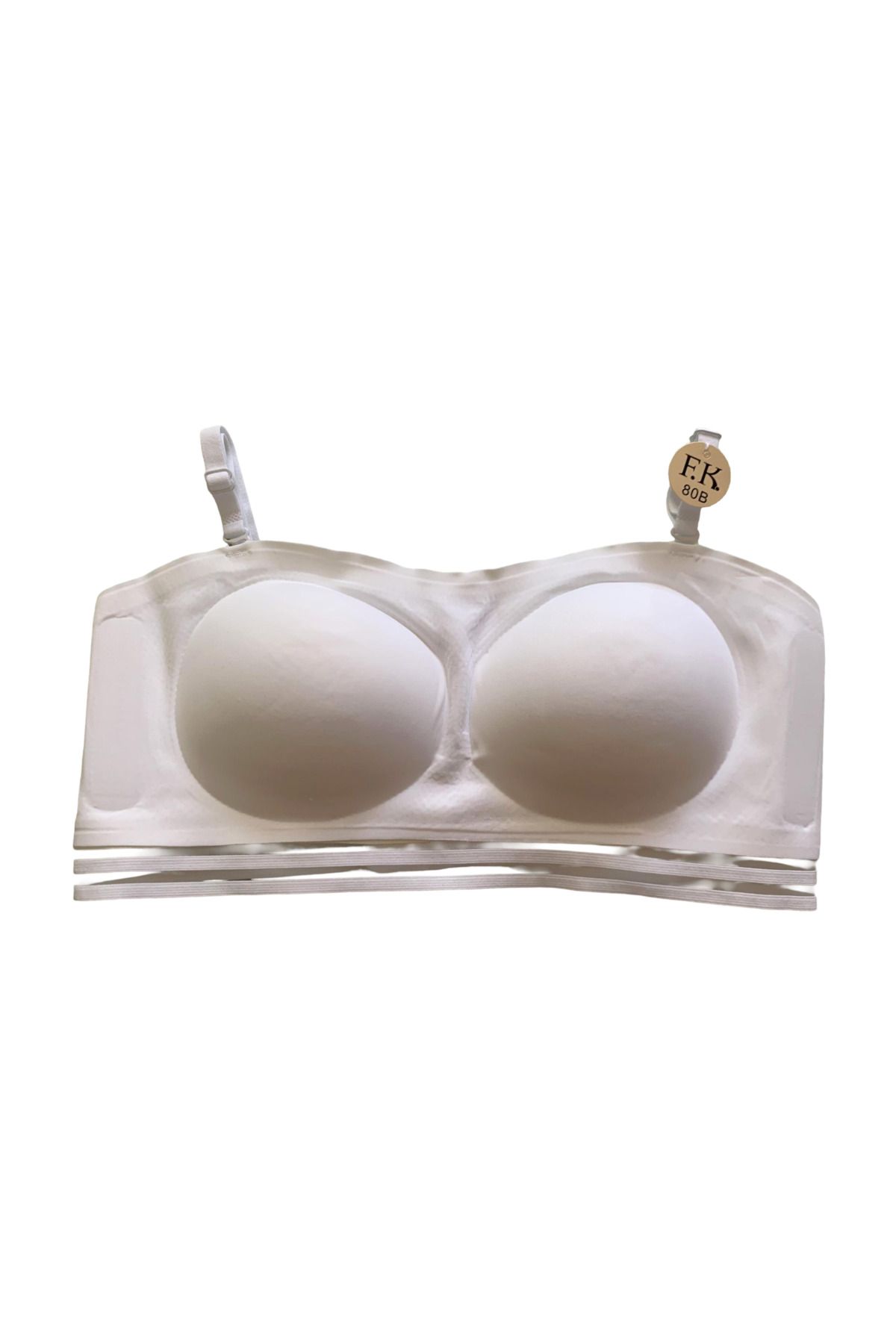 F.K-1240 Wireless (Wireless) Laser Cut Pad Removable Seamless Bra White 3