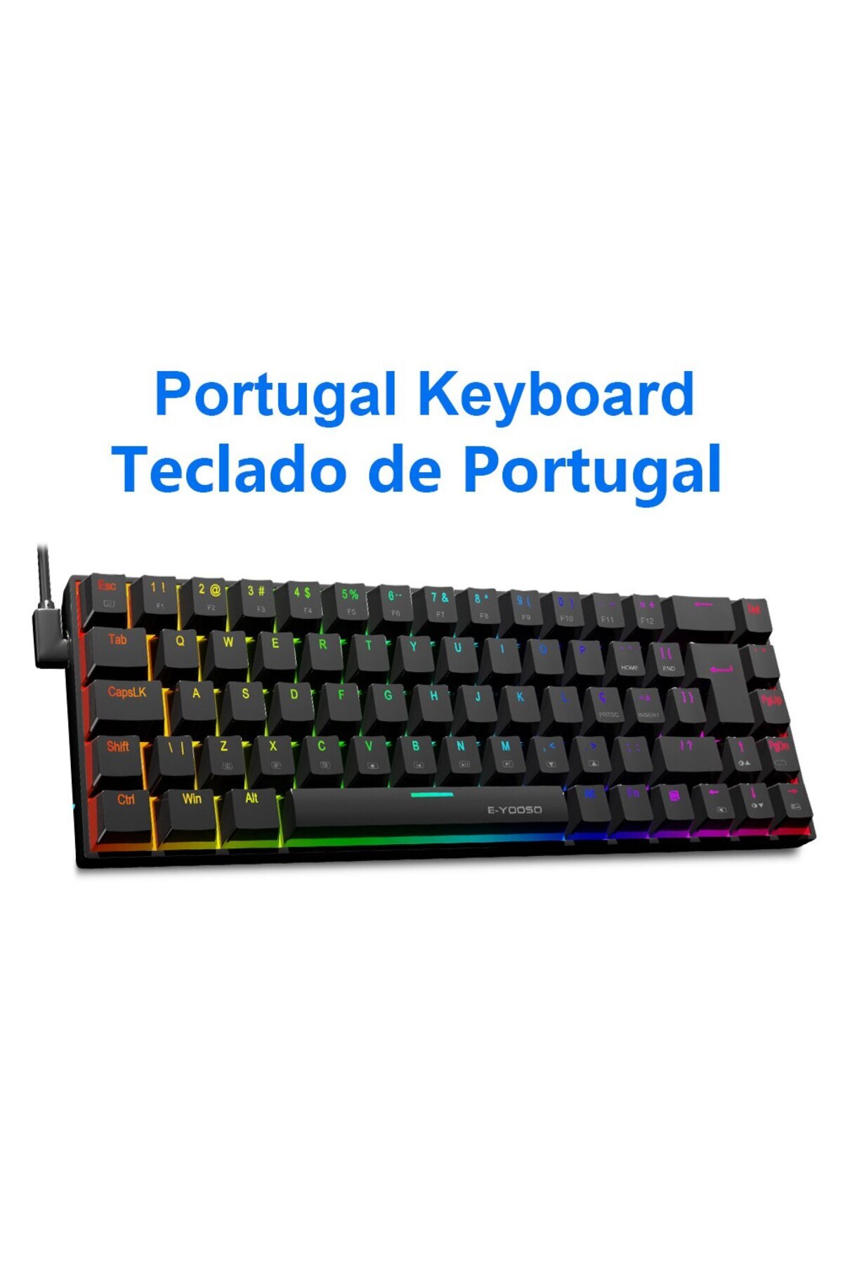 Choice-Red axis Z686RGB-PT E-YOOSO Z686 RGB USB 60% Mini Slim Mechanical Gaming Wired Keyboard Red Switch 6 1