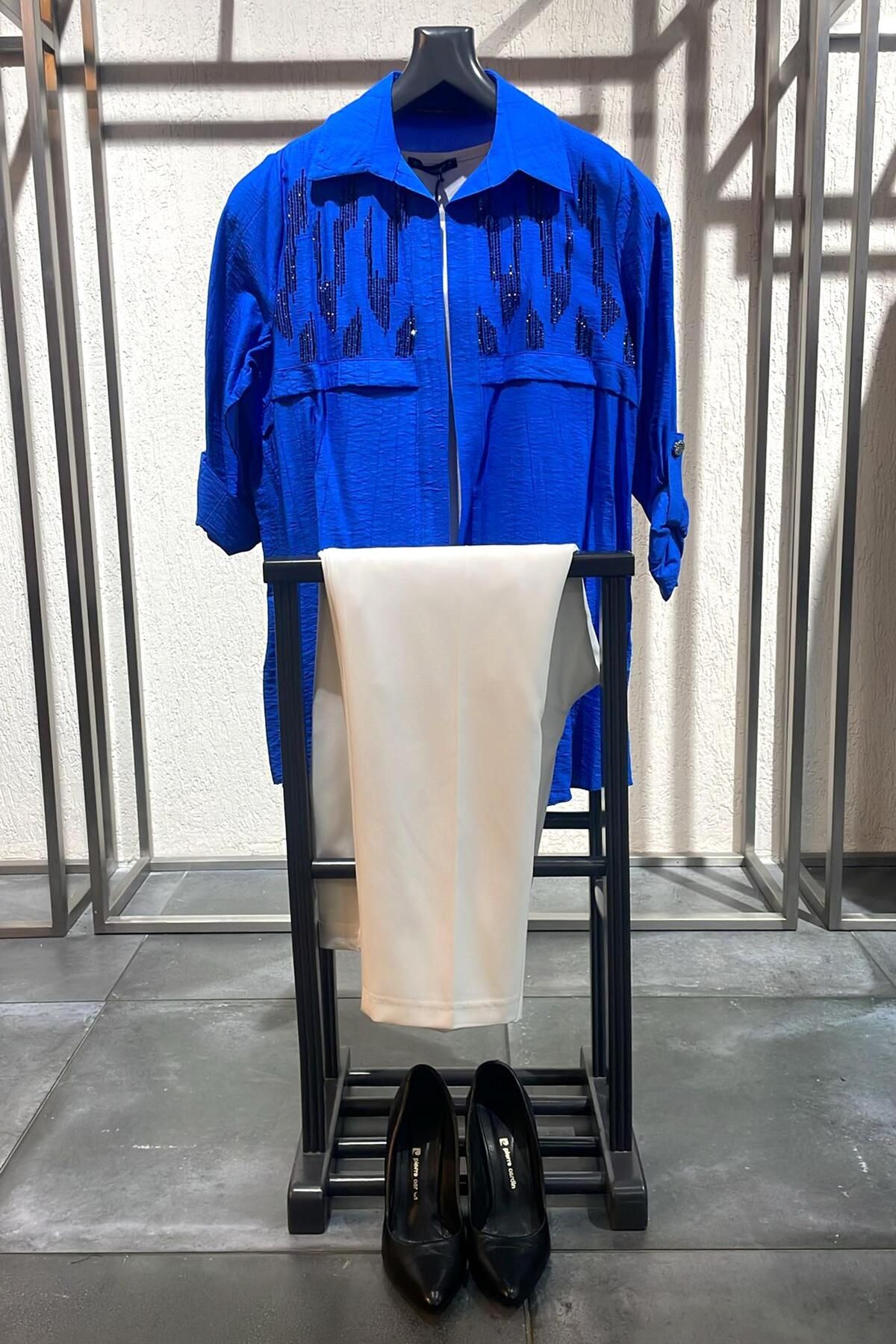 SERTUĞ-Tren42Plus Large Size Front Roba Stone Detailed Saks Set 1