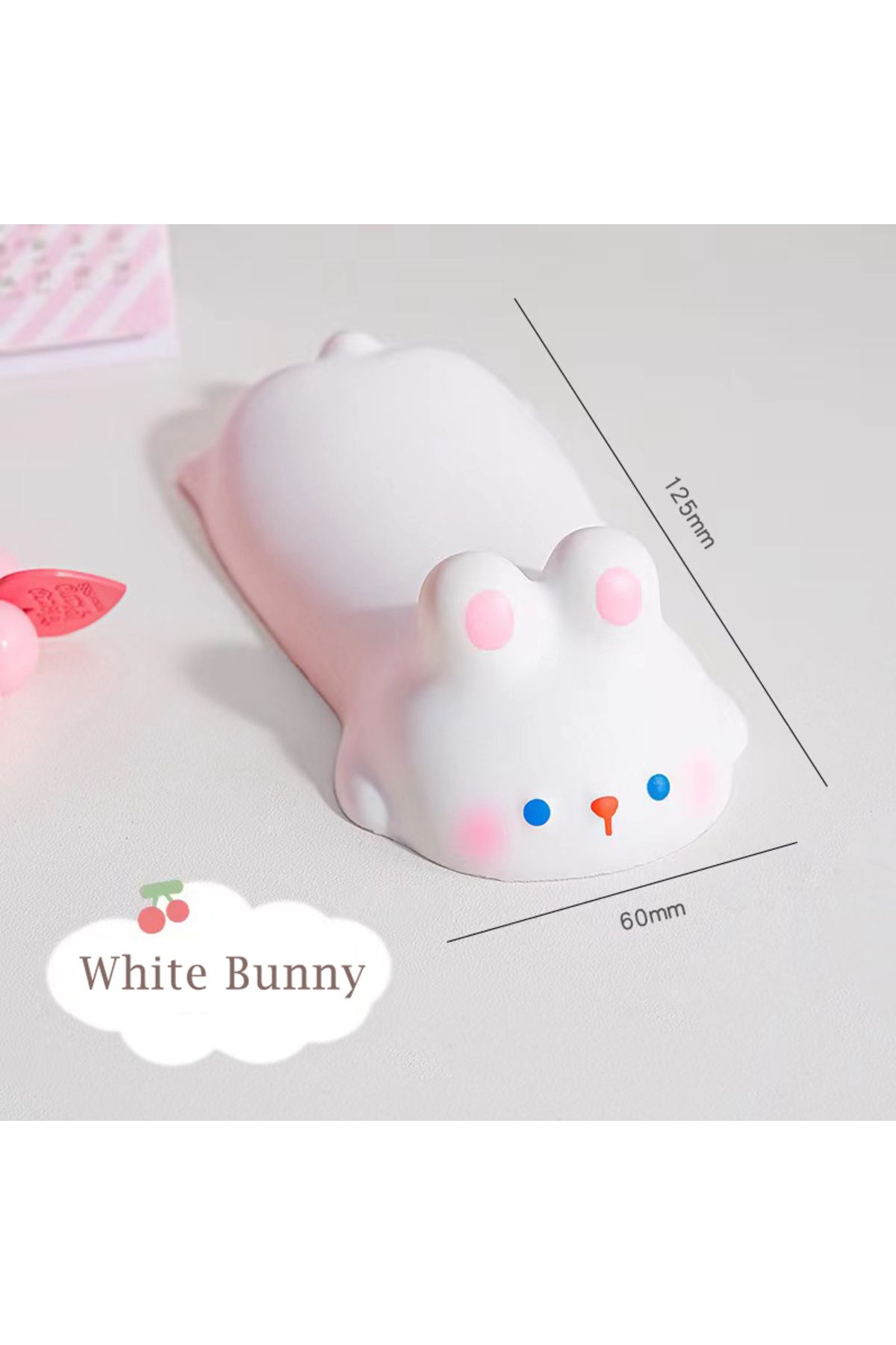 Mairuige-White Bunny Cute Mouse Pad Keyboard Mouse Wrist Rest Support Girl Soft Computer Laptop Desk Mat Typi 1