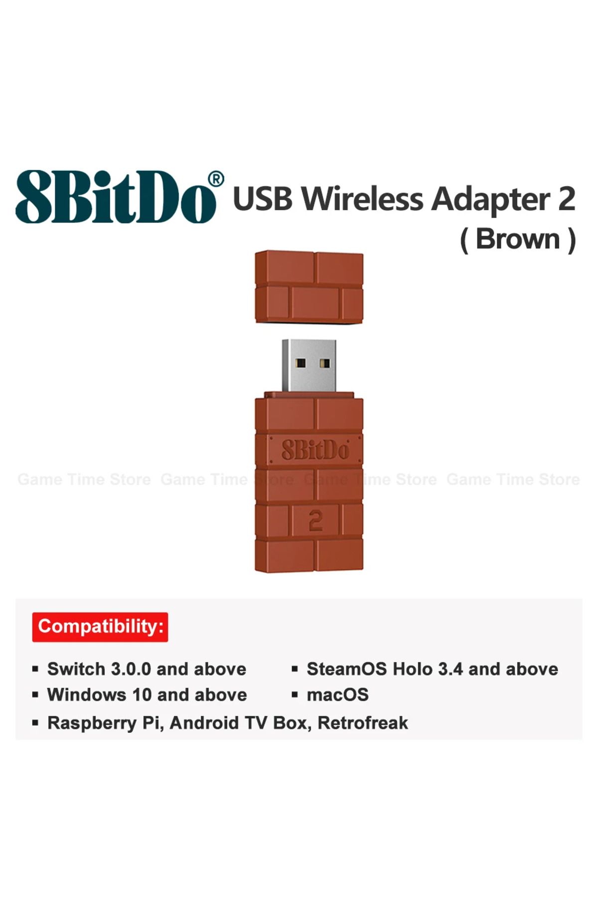 8Bitdo-محول بلوتوث لاسلكي USB بني 2 لجهاز Nintendo Switch 2 Switch Ps5 Ps4 Xbox Joycon Gamep 1