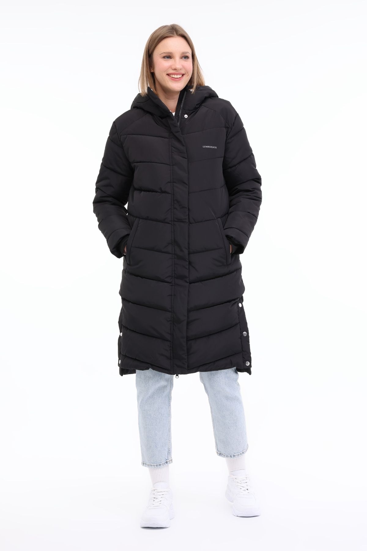 lumberjack-Wl Ulrika 3Ukr102 4Pr Black Women's Long Coat 3