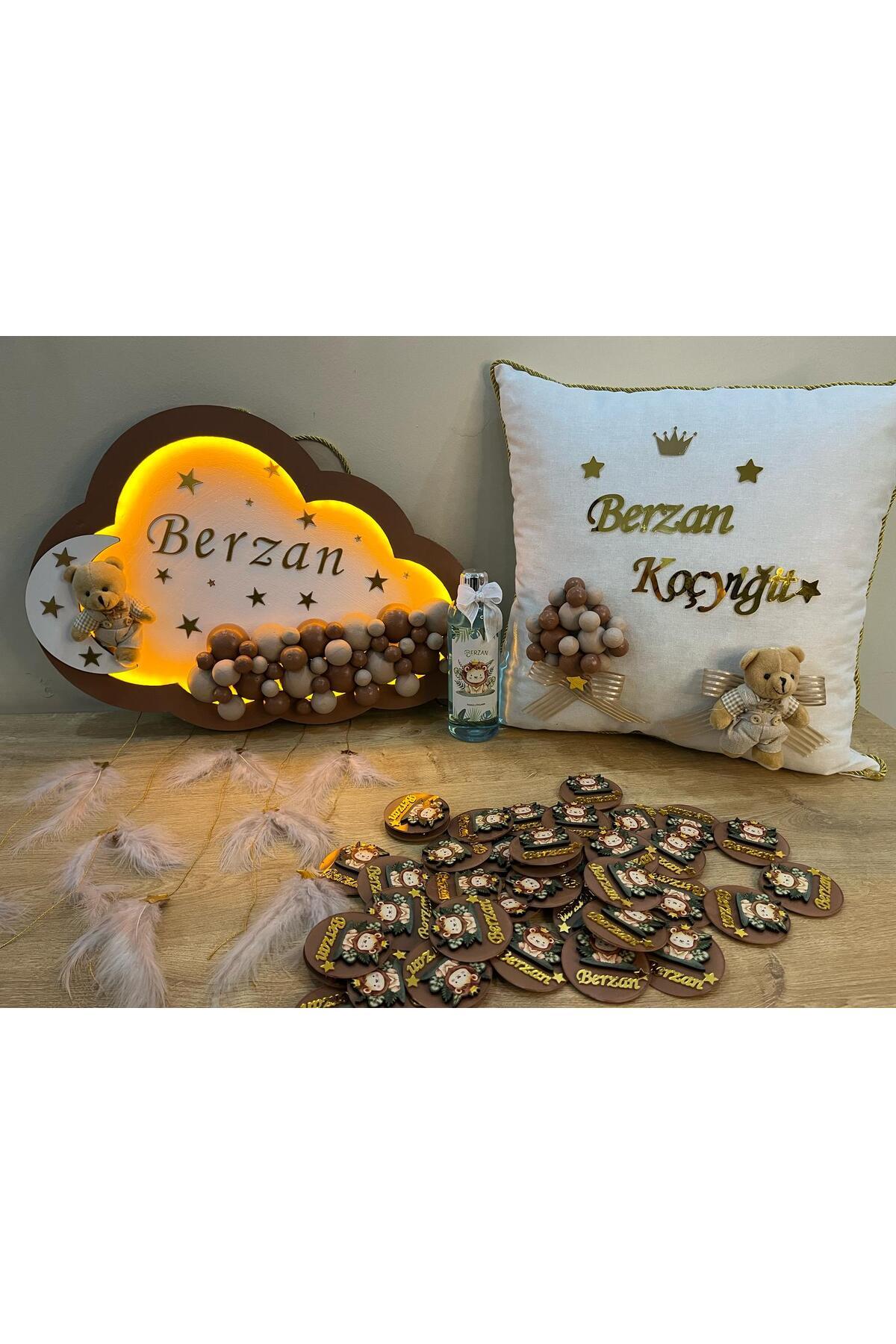 TWİN COLLECTION Yeni doğan bebek Kapı süsü, Hediyelik 25 'li magnet, Yastık, Kolonya set fotoğrafı 2 (önizleme)