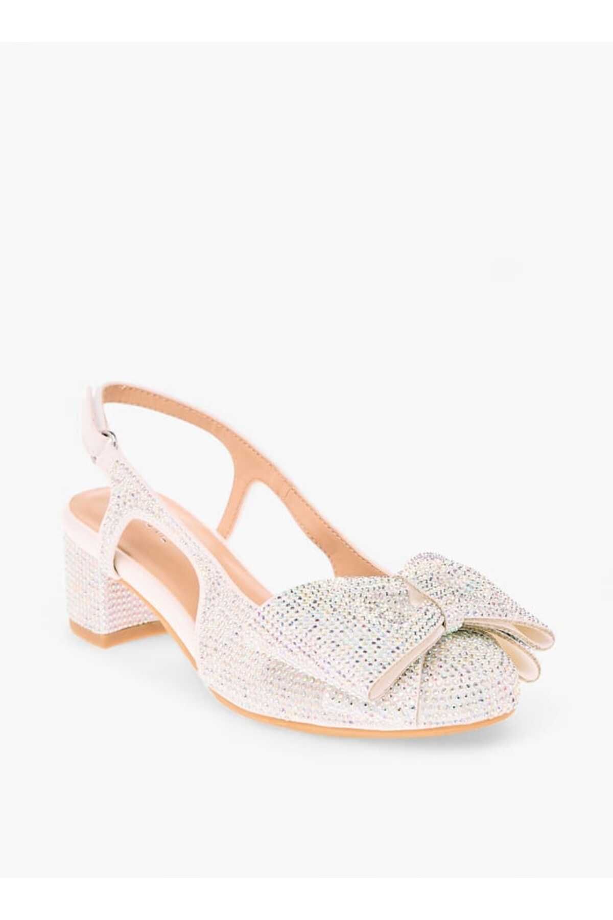 Celeste-Girl's Bow Accent Block Heeled Sandals with Hook and Loop Closure 2