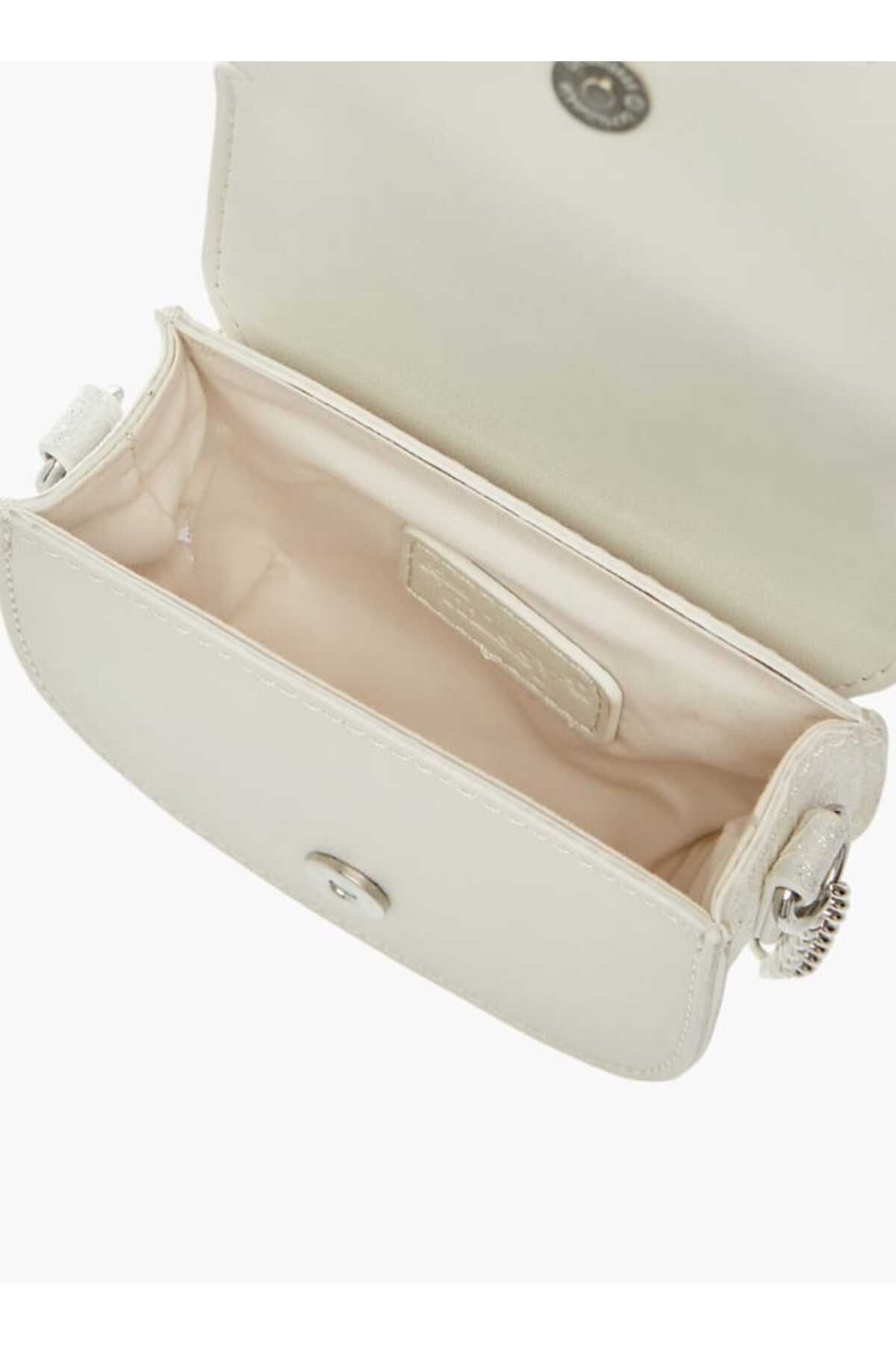 Little Missy-Bow Accent Crossbody Bag with Chain Strap and Button Closure 6