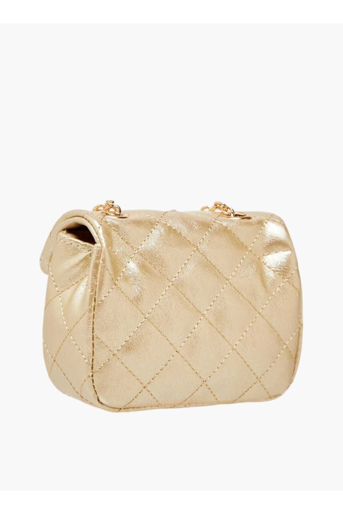 Little Missy-Embellished Crossbody Bag with Chain Strap and Button Closure 3