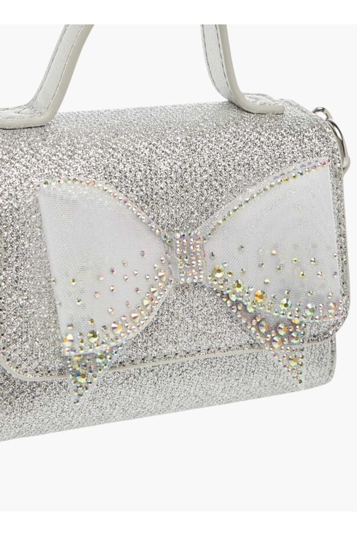 Little Missy-Bow Accent Crossbody Bag with Chain Strap and Button Closure 4