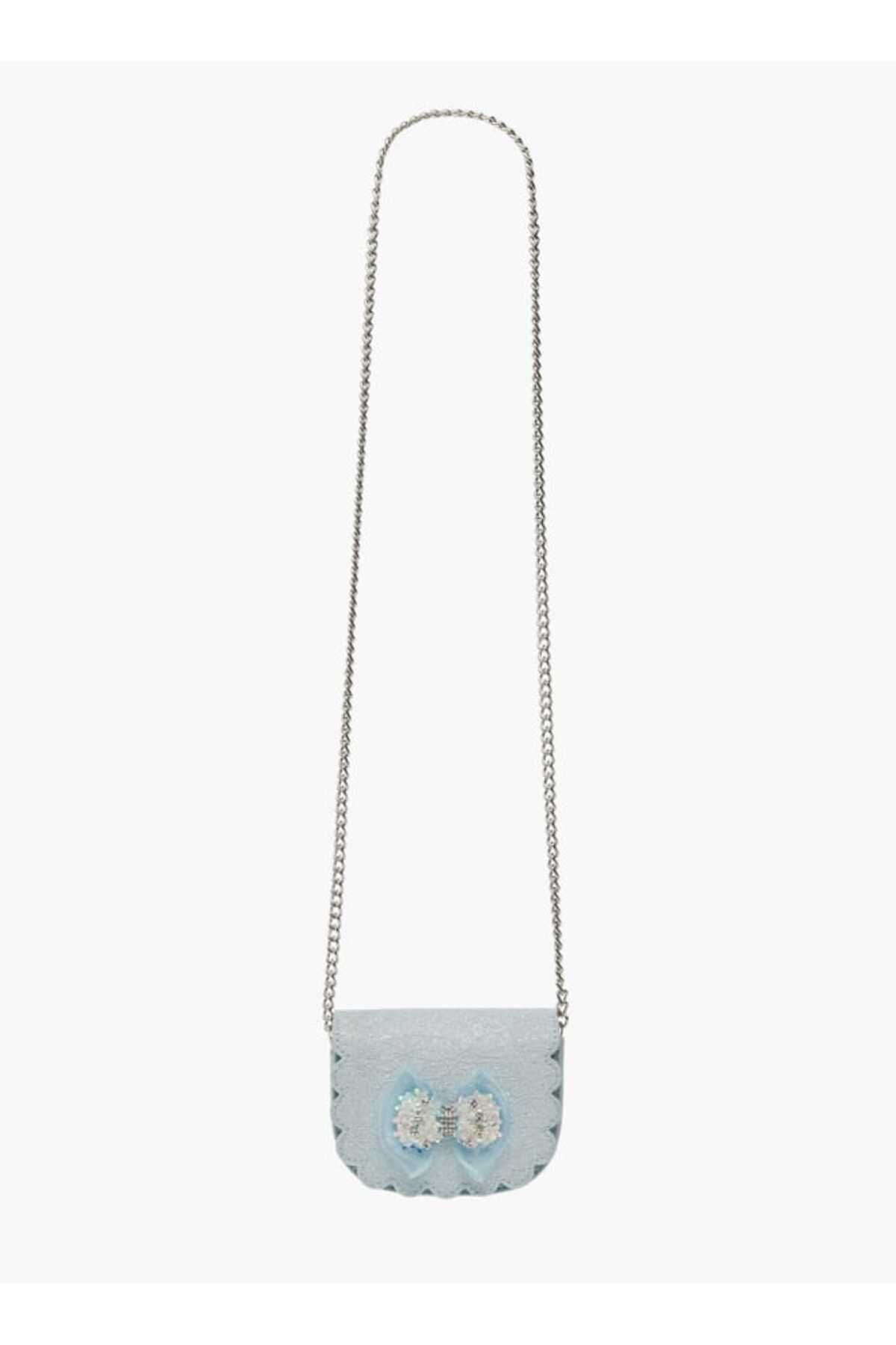 Little Missy-Bow Accent Crossbody Bag with Chain Strap and Button Closure 2