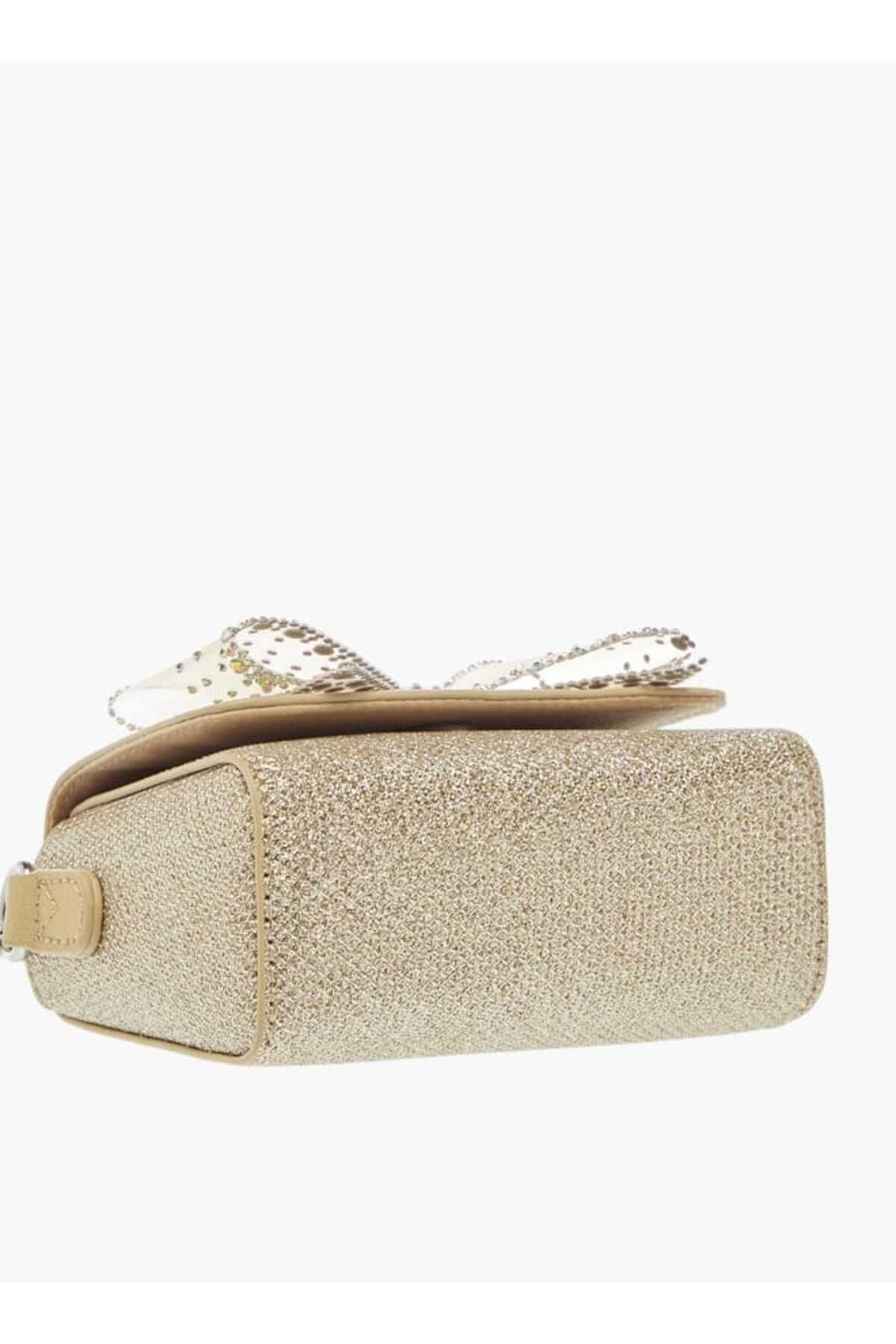 Little Missy-Bow Accent Crossbody Bag with Chain Strap and Button Closure 5