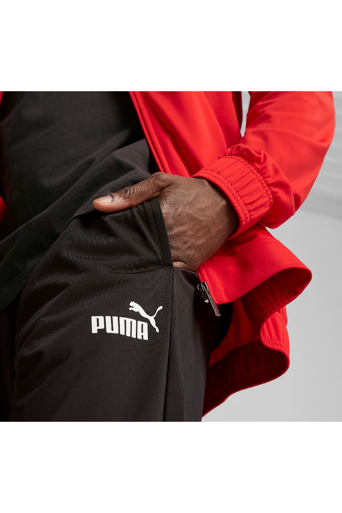 Puma-Poly Piping Suit Red Fire Men's Tracksuit Set 684852 -15 4