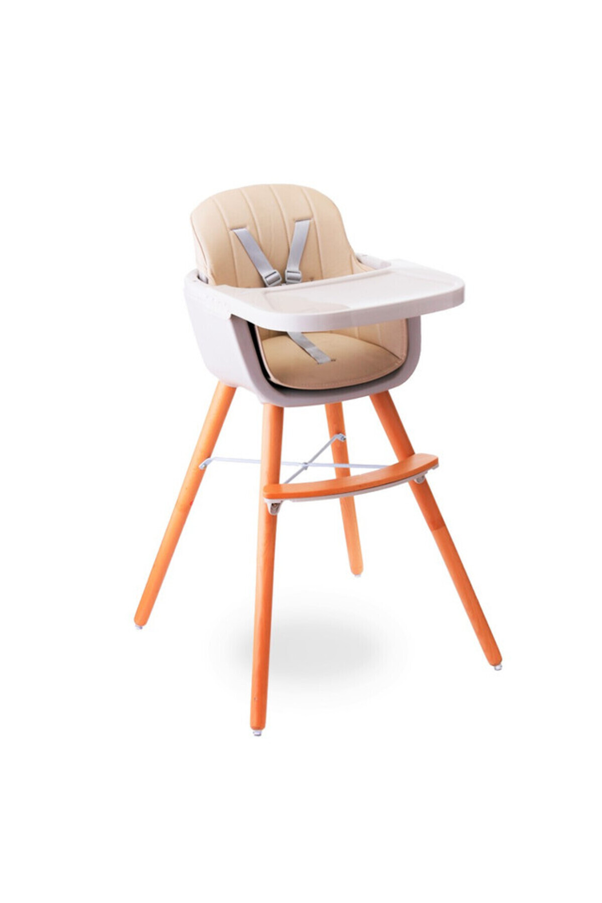 TEKNUM-Premium Dual Height Wooden High Chair - Ivory 3