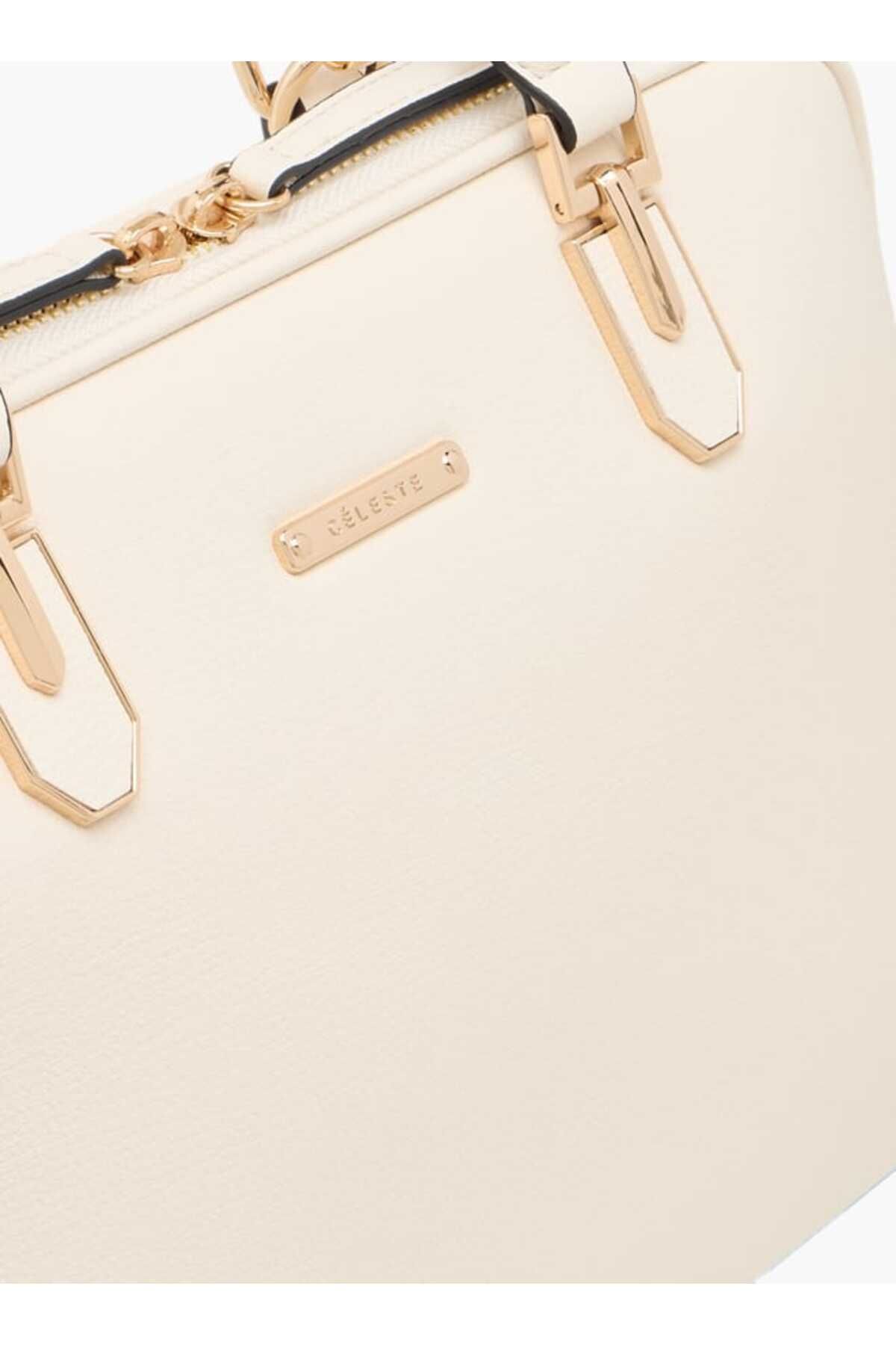 Celeste-Solid Tote Bag with Double Handle and Zip Closure 5