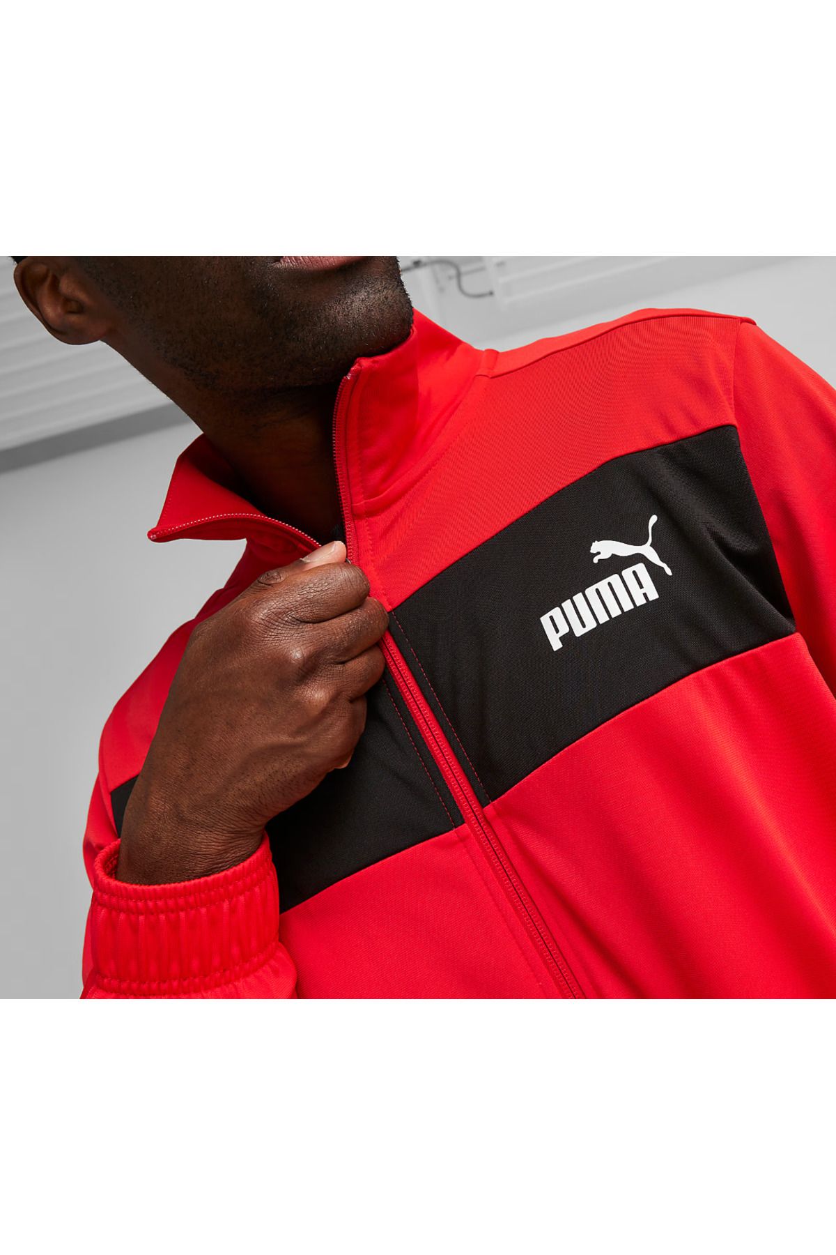 Puma-Poly Piping Suit Red Fire Men's Tracksuit Set 684852 -15 3