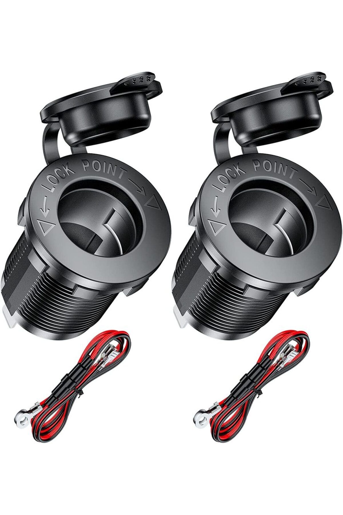 OIMG-Black 12v Cigarette Lighter Socket Waterproof Socket Replacement Diy Kit Is Applicable To Automobile 1
