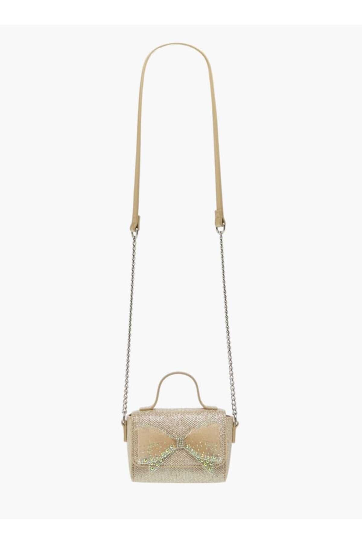 Little Missy-Bow Accent Crossbody Bag with Chain Strap and Button Closure 2