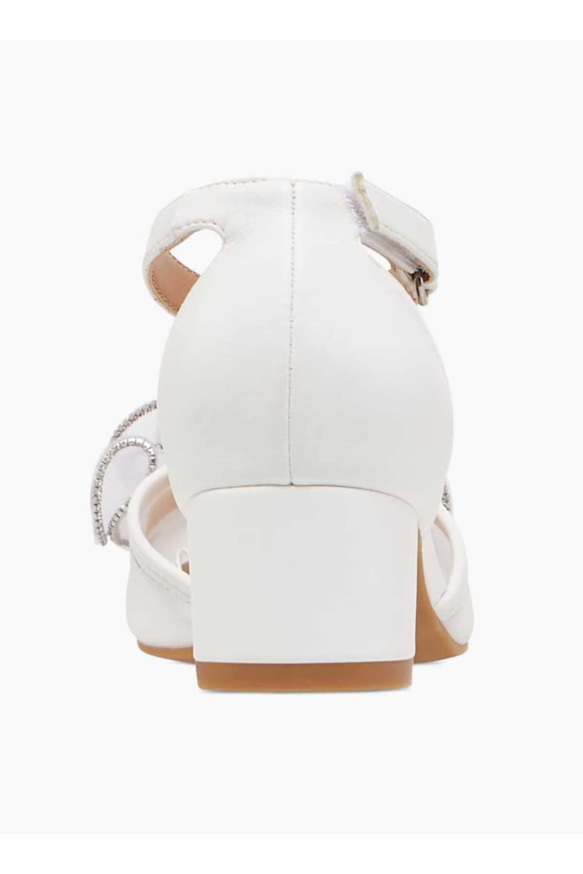 Celeste-Girl's Embellished Block Heeled Sandals with Hook and Loop Closure 5