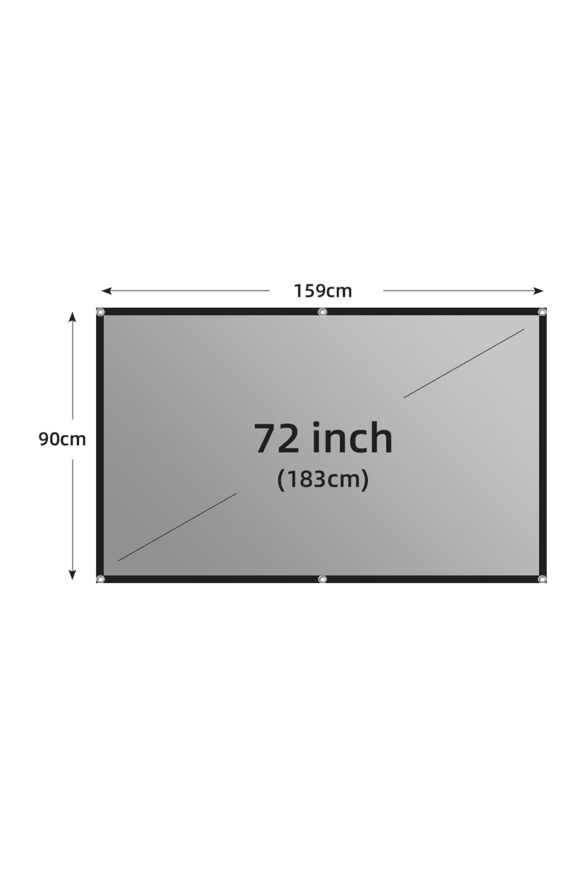 LEJIADA-72 inch LEJIADA Projector Screen 60-133 Inch Metal Grey Anti-Light 16:9 Portable Black Border With H 1