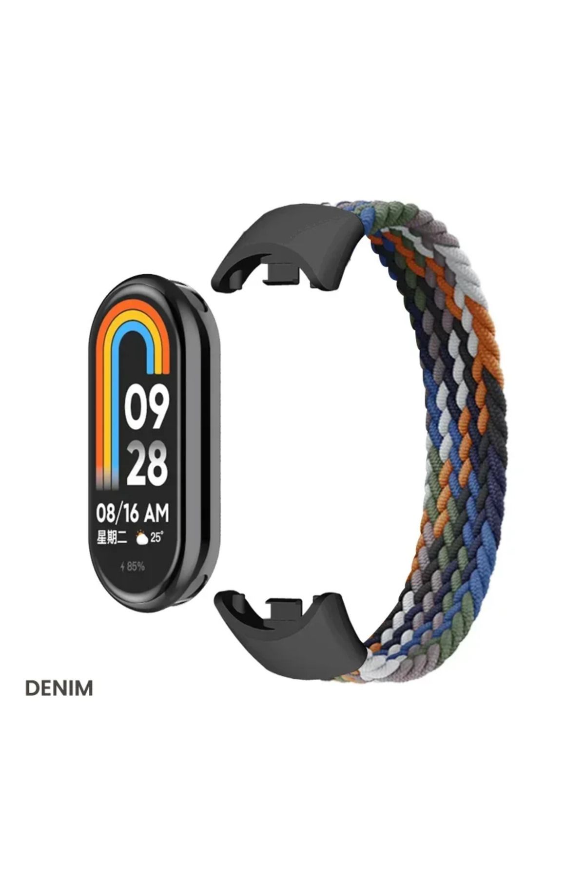 Choice-For Miband 8 S Denim-S Braided Solo Loop for Xiaomi Mi Band 8 Strap Replacement accessories Elastic 1