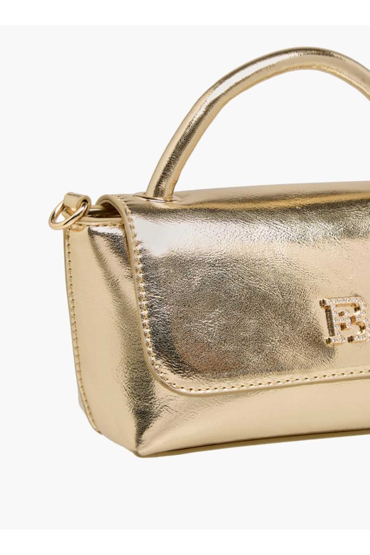 Flora Bella by Shoexpress-Flora Bella Metallic Satchel Bag with Handle and Chain Strap 5