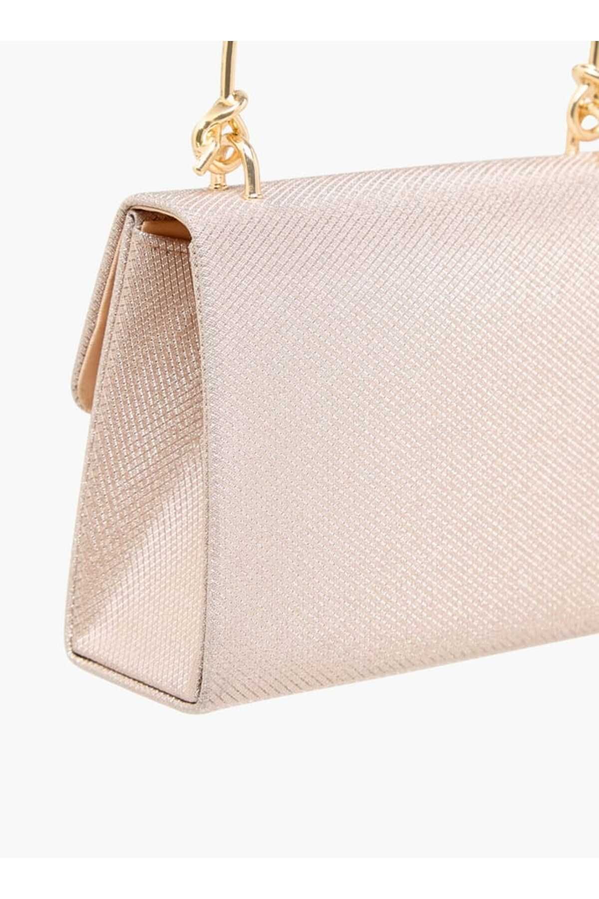 Flora Bella by Shoexpress-Flora Bella Textured Satchel Bag with Handle and Chain Strap 6