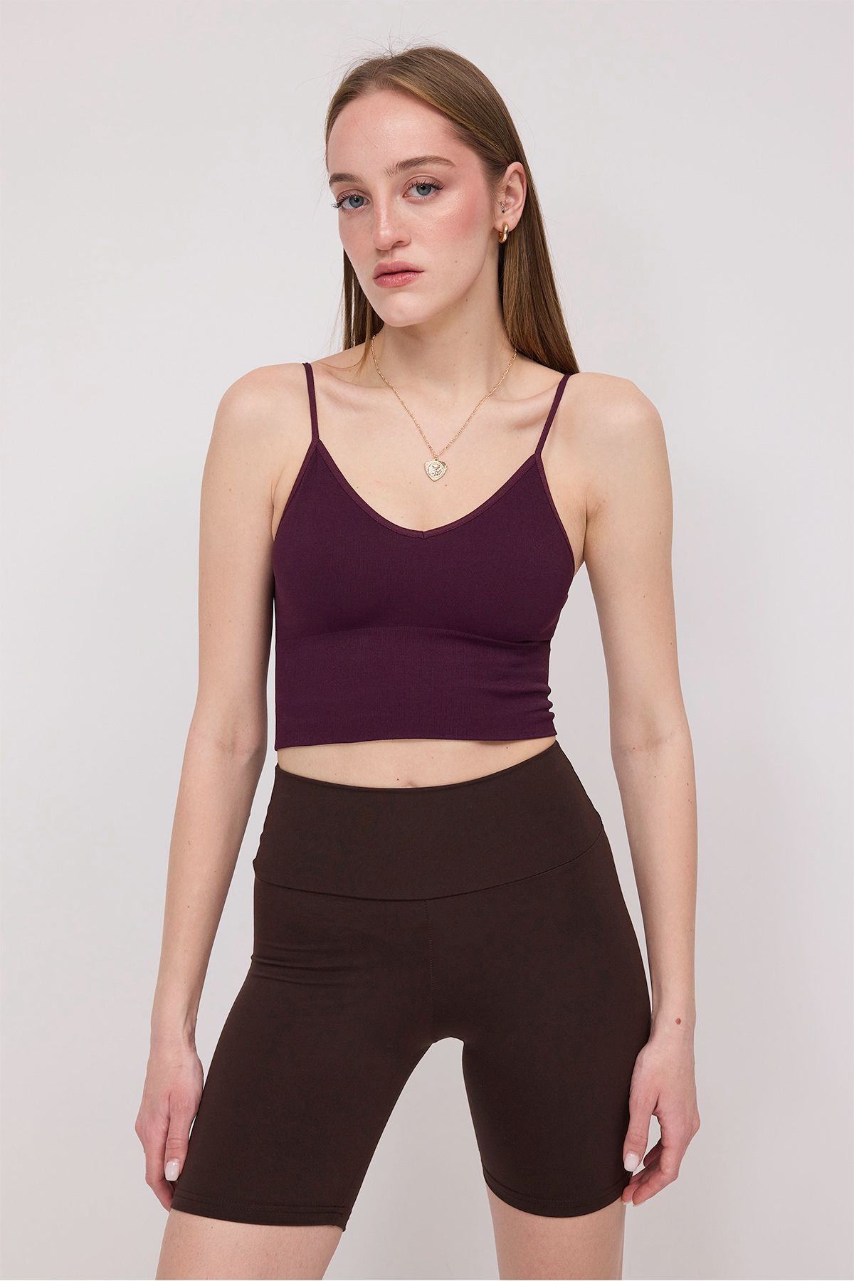 Addax-A009 Crop Tank Top with Rope Straps 6