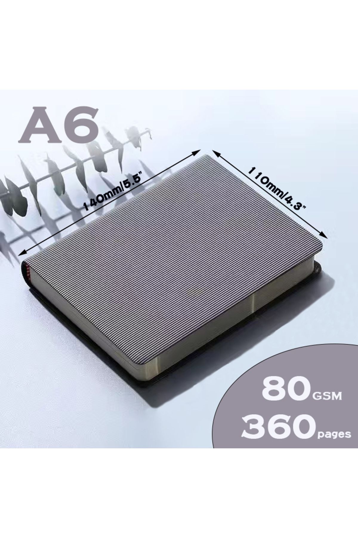 Choice-Lined Page Gray Notebooks A6 360P Lined/Blank Page Diary Planner Journal Notepad Stationery For Offi 1