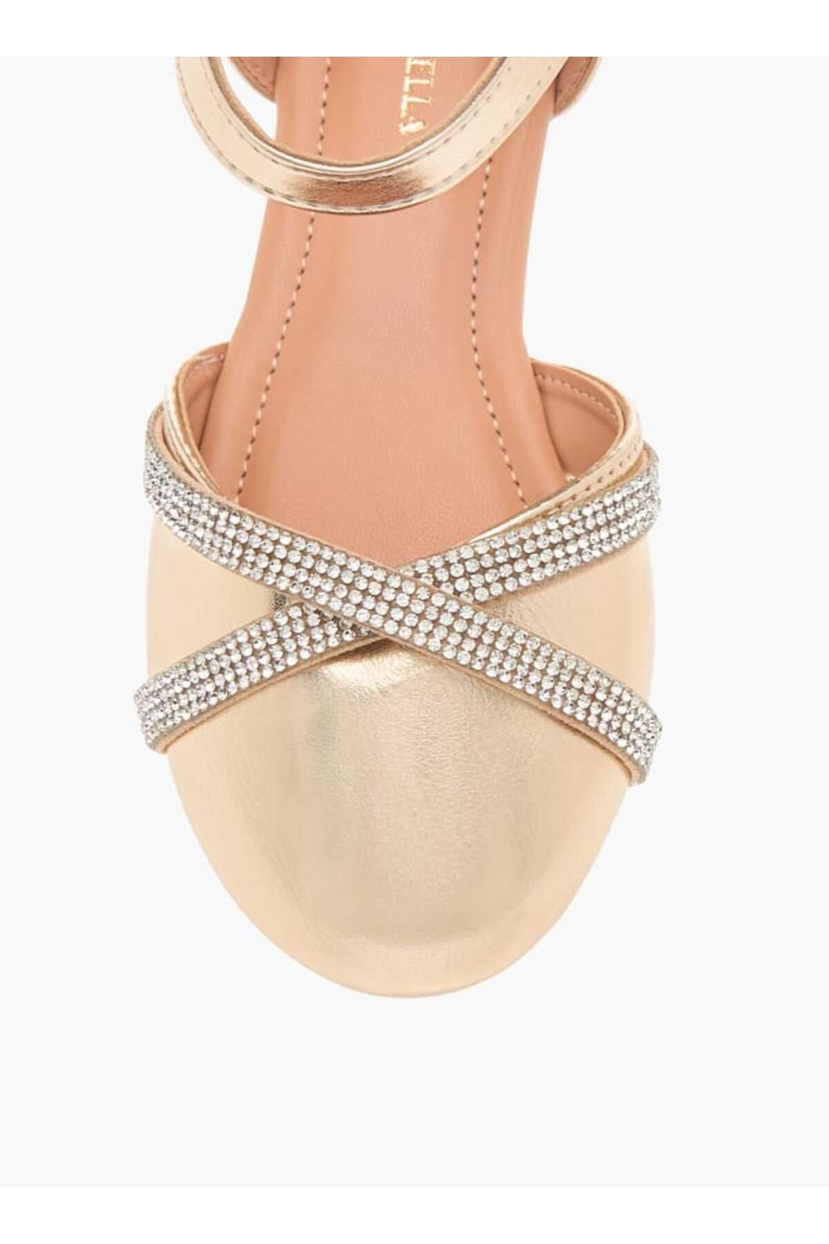Flora Bella by Shoexpress-Flora Bella Embellished Ballerina Shoes with Hook and Loop Closure 3