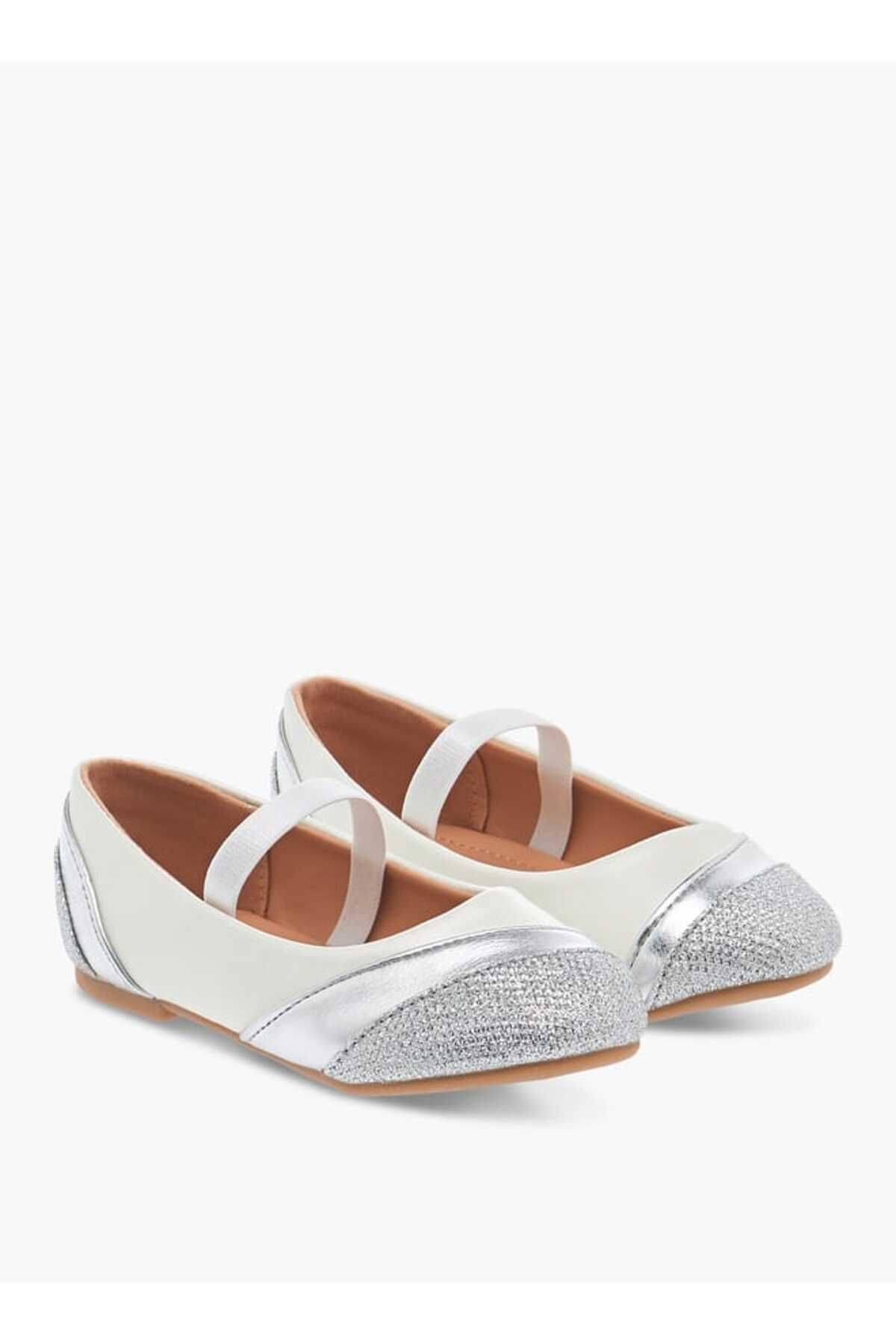 Flora Bella by Shoexpress-Flora Bella Textured Ballerina Shoes with Elasticated Strap 1