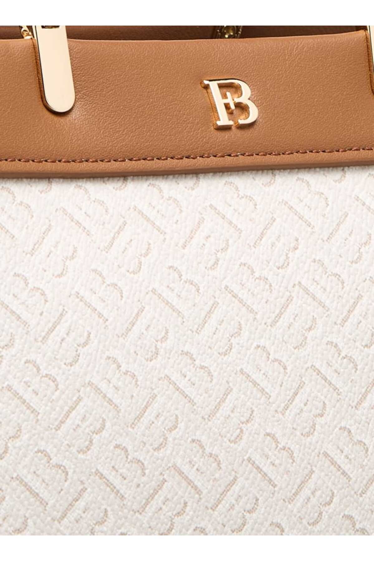 Flora Bella by Shoexpress-Flora Bella Monogram Print Tote Bag with Handles and Detachable Strap 4