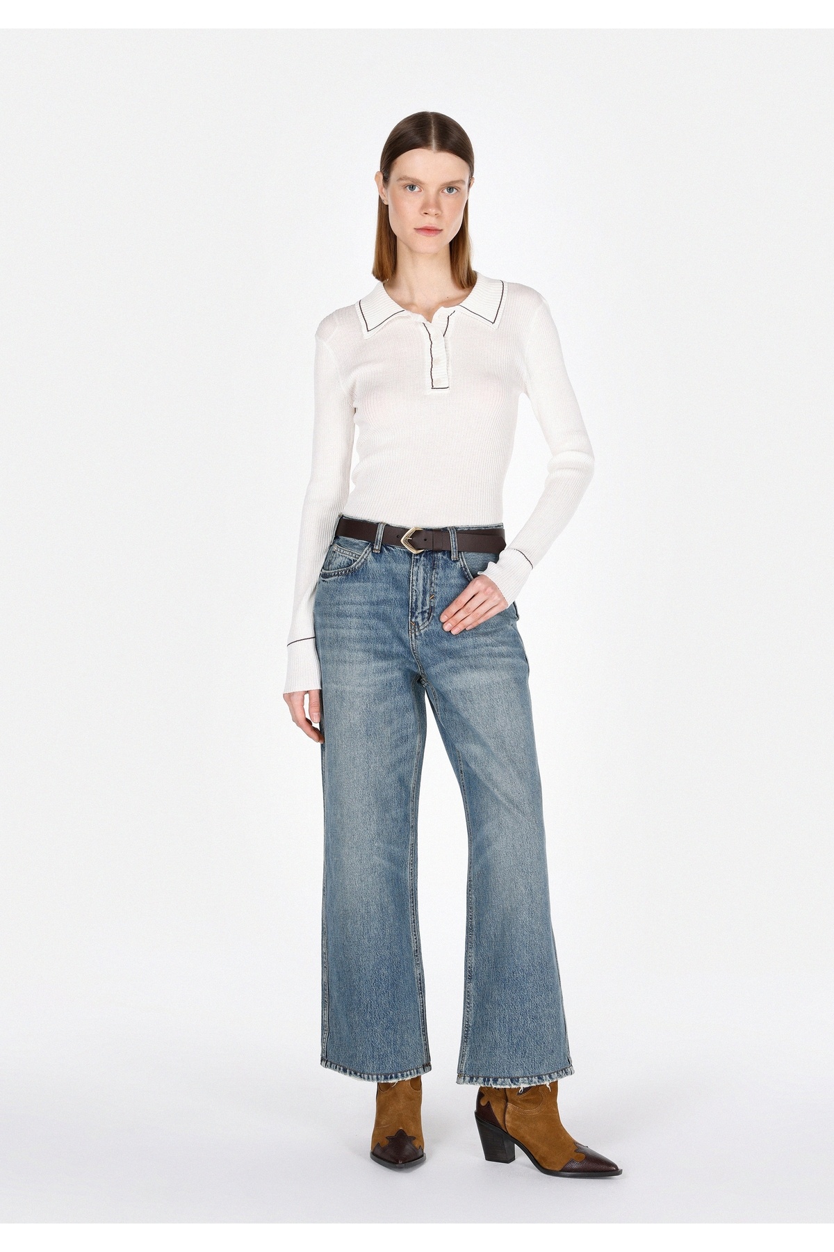 Colin's-Pantaloni de jeans albaștri pentru femei 970 Berry Regular Fit 1