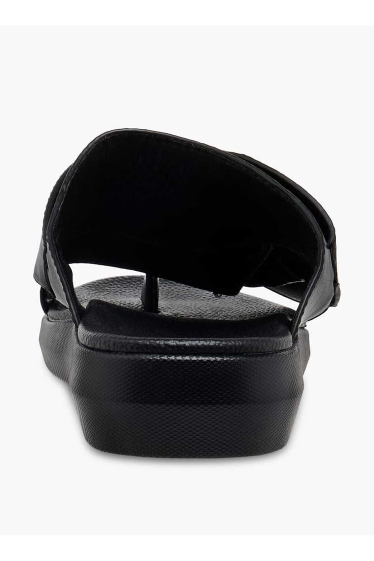 LBL by Shoexpress-Textured Slip-On Arabic Sandals with Toe Loop Detail 4