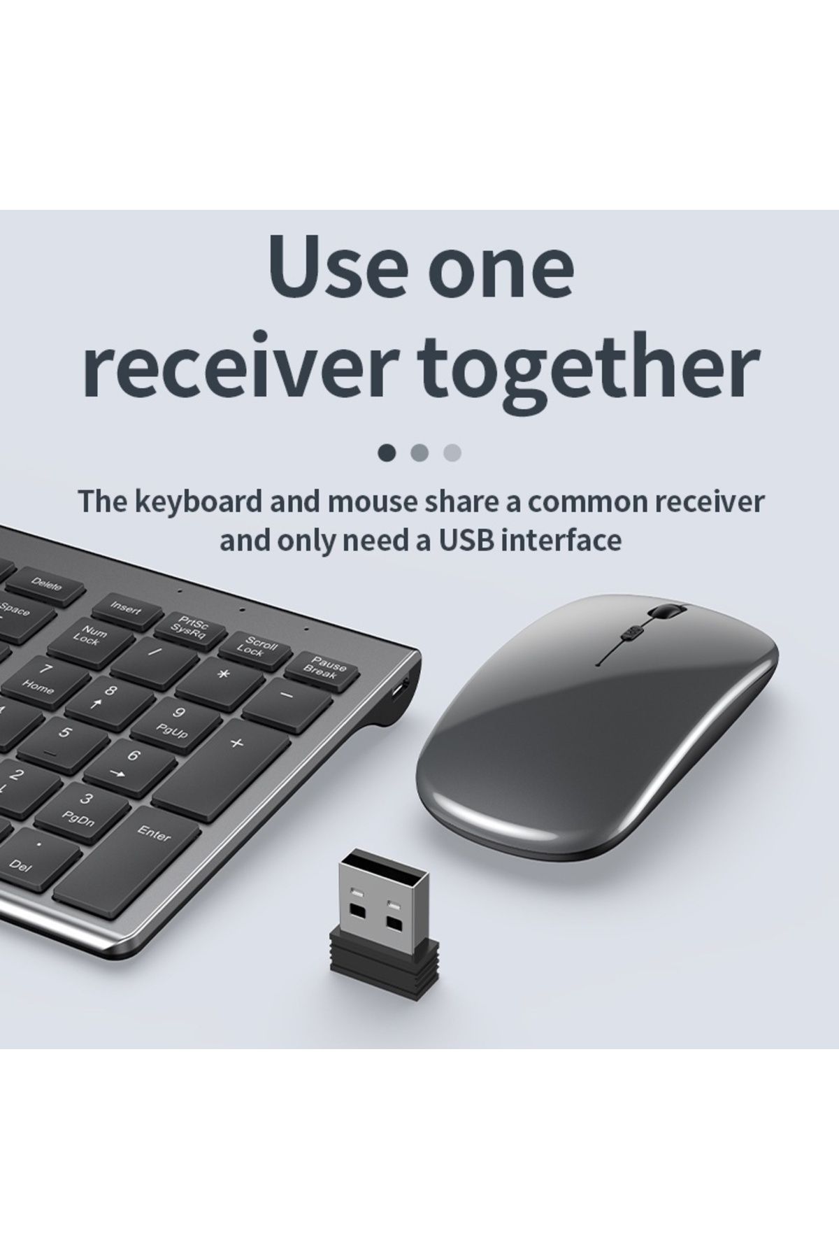 Choice-Russian Gray Bluetooth 5.0 & 2.4g Wireless Keyboard Mouse Combo Rechargeable Full Size Wireless Keyb 5