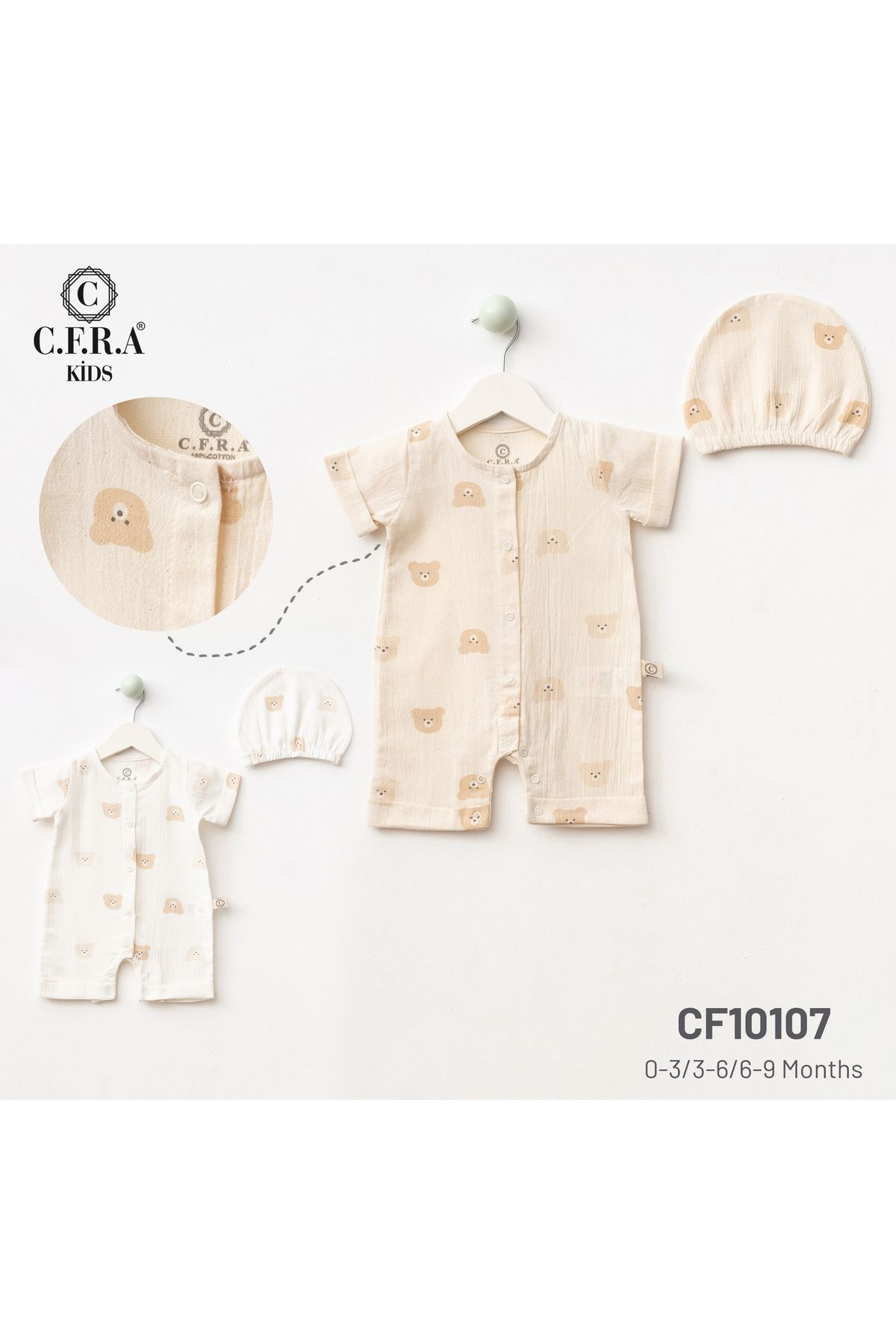 CFRA-Unisex Barbatöz Patterned Summer Baby Jumpsuit 4