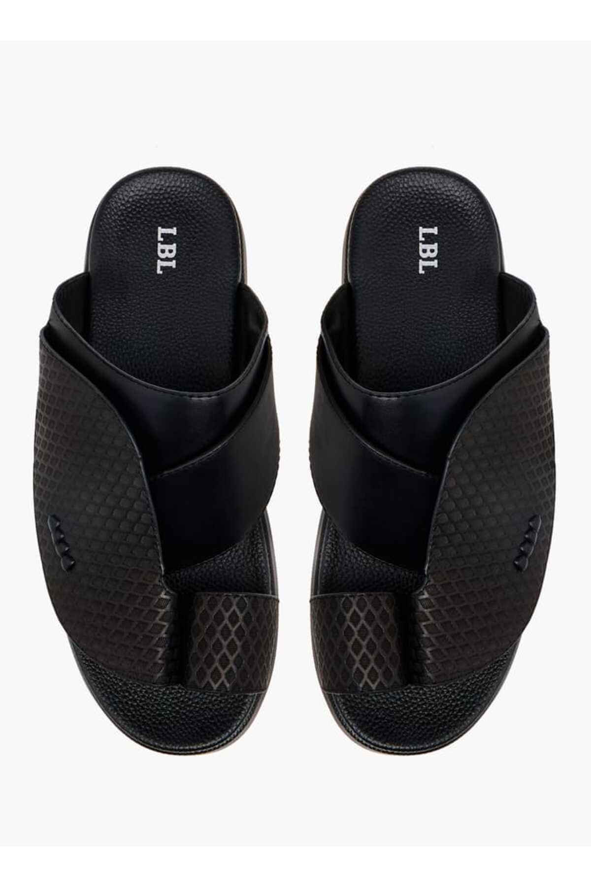 LBL by Shoexpress-Textured Slip-On Arabic Sandals with Toe Loop Detail 1